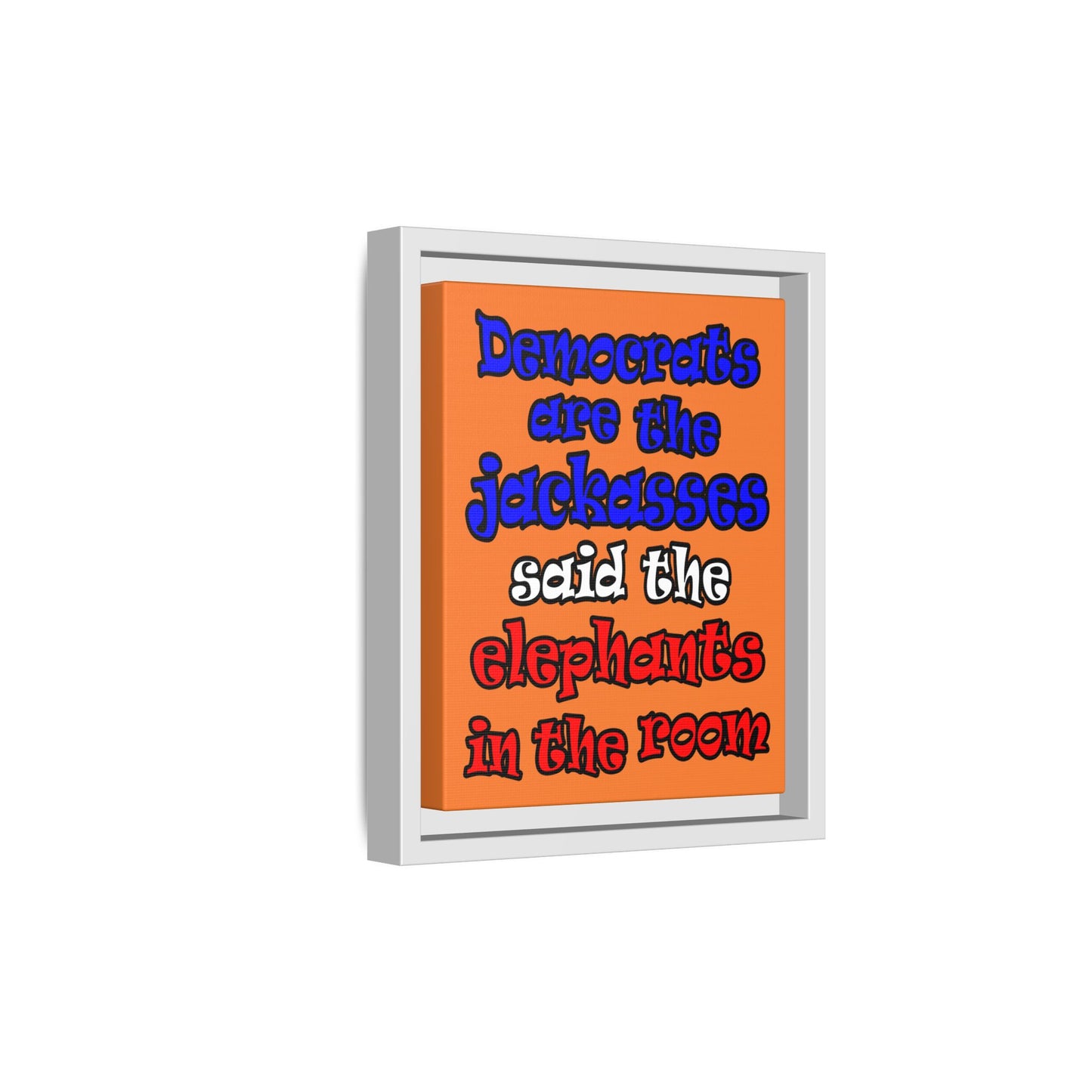 donkeys and elephants - framed canvas art (crusta)