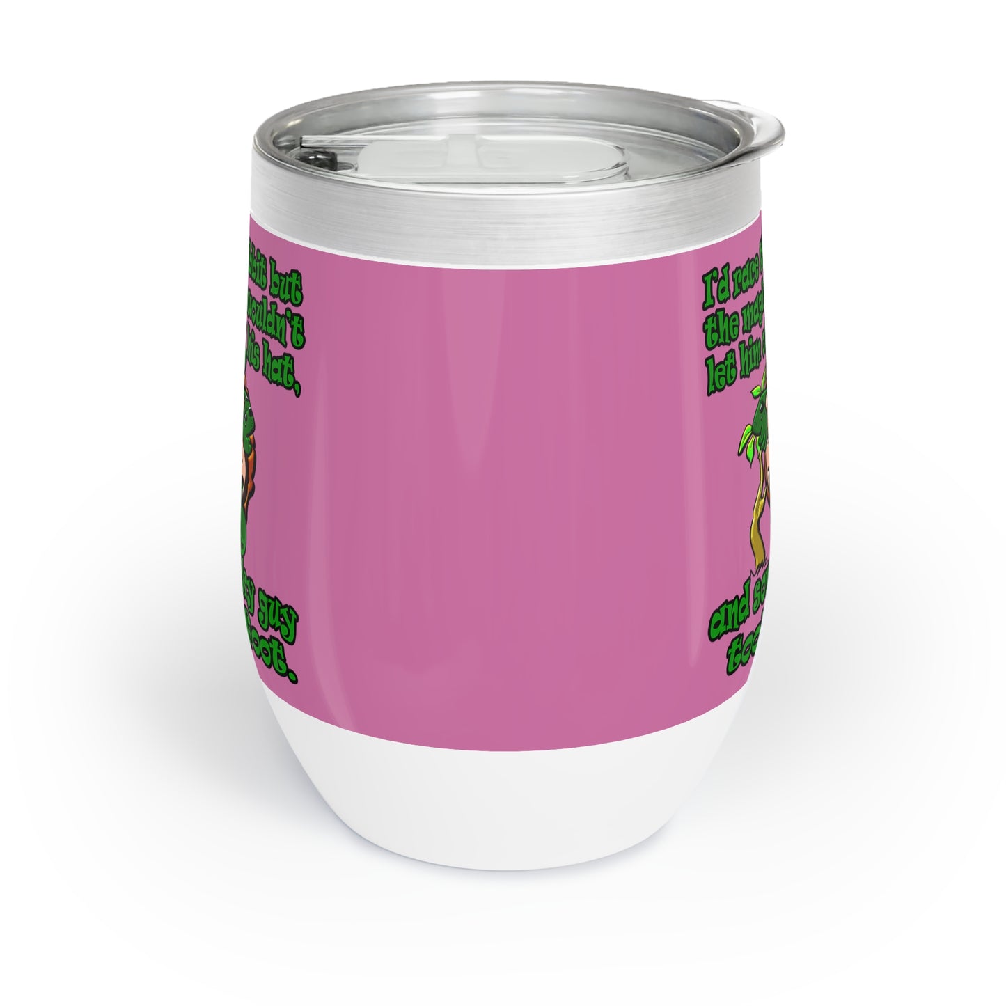 turtle race - Chill Wine Tumbler (light pink)