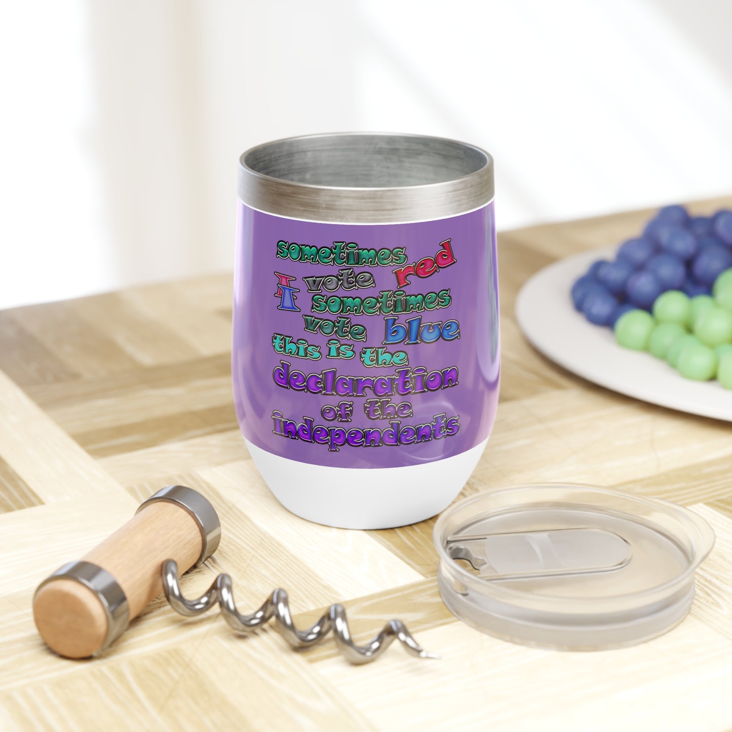 declaration of the independents - Chill Wine Tumbler (light purple)