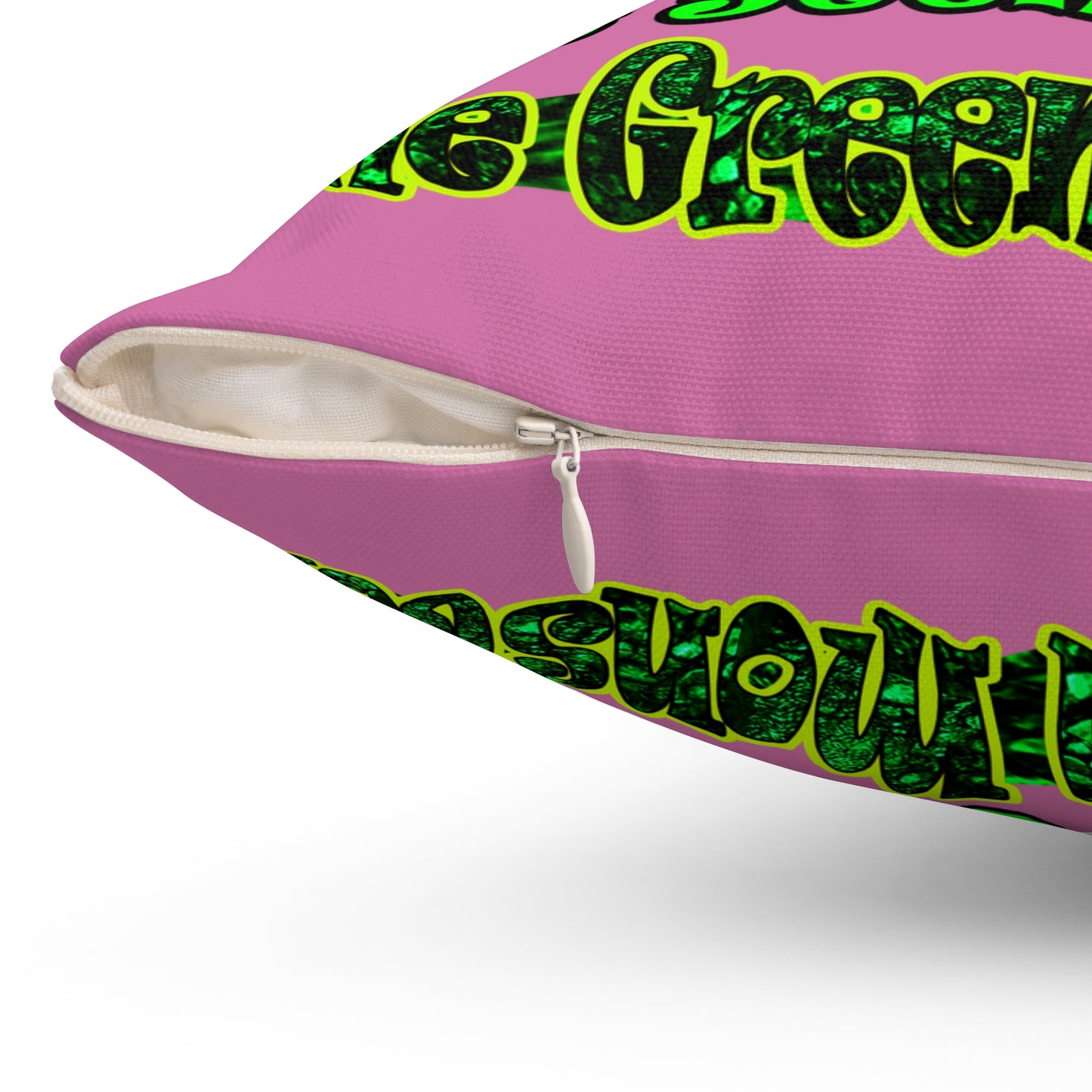 christmas spirits of boston - Spun Polyester Square Pillow - (light pink)