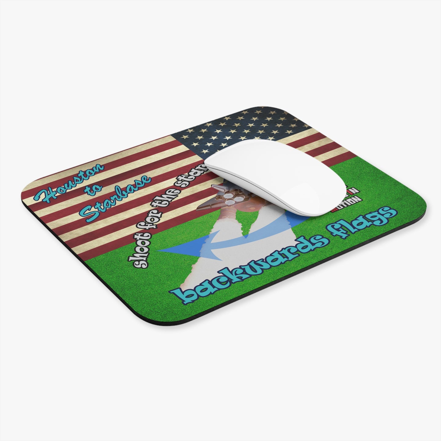 shoot for the stars - Mouse Pad (Rectangle) - (green turf)