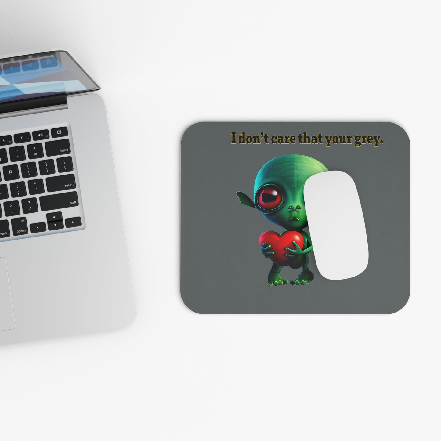 I don't care that your grey - Mouse Pad (Rectangle) (dark grey)