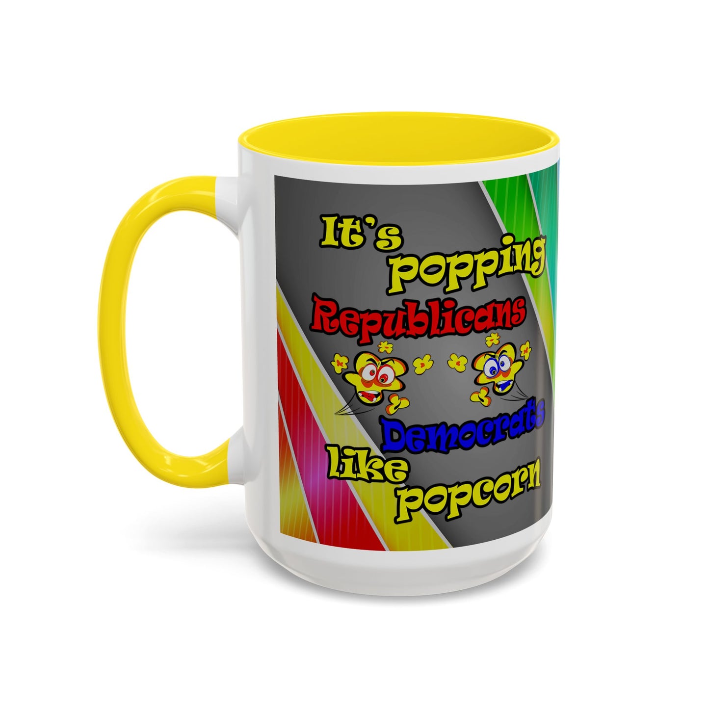 popping like popcorn - Accent Mug (rainbow split)