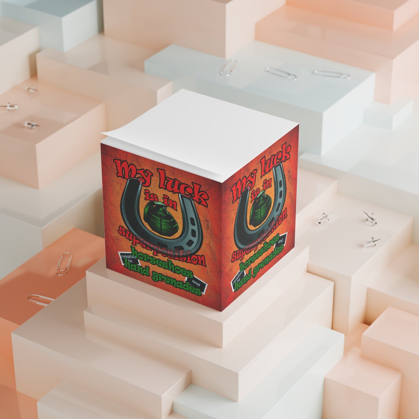 my luck - note cube (burnt orange)