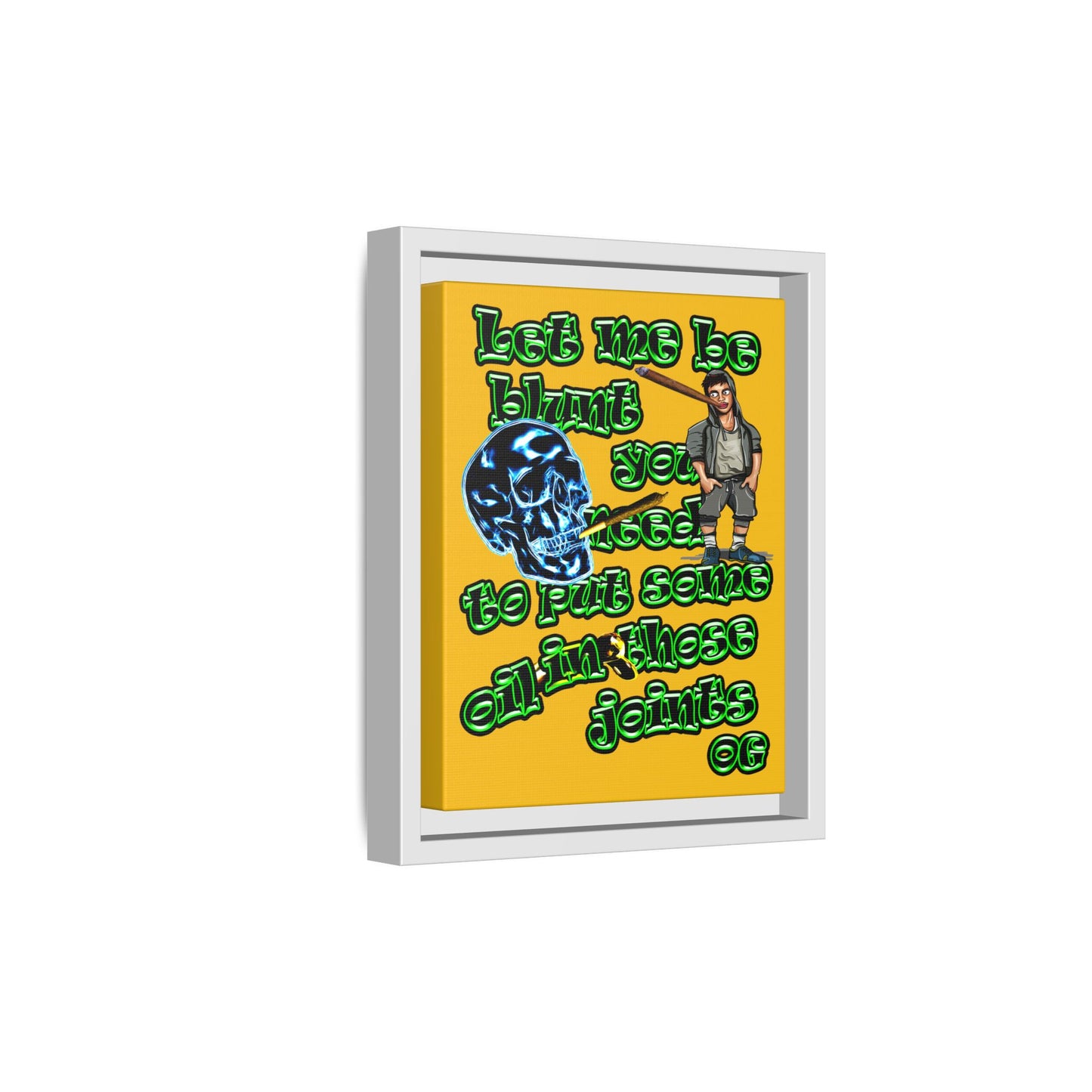 og - framed canvas art (yellow)