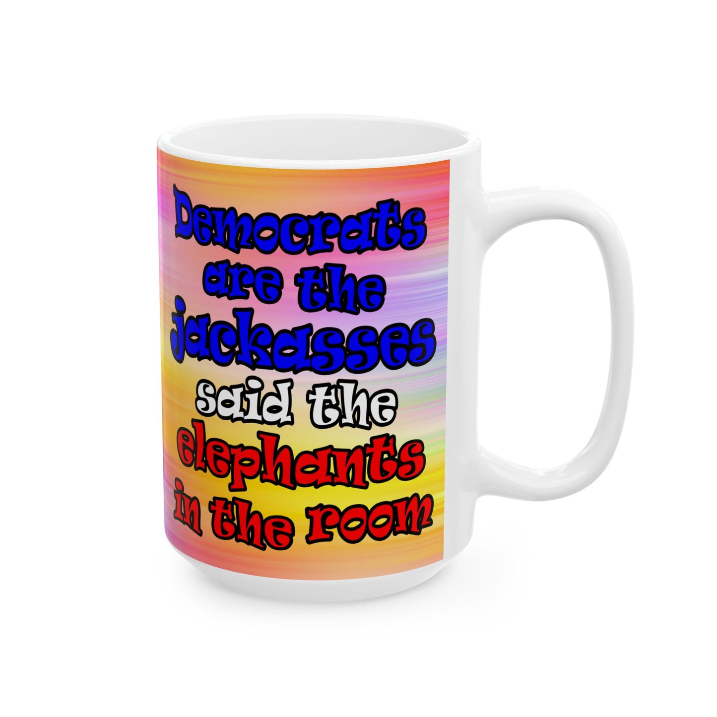 donkeys and elephants - White Mug (color blur)