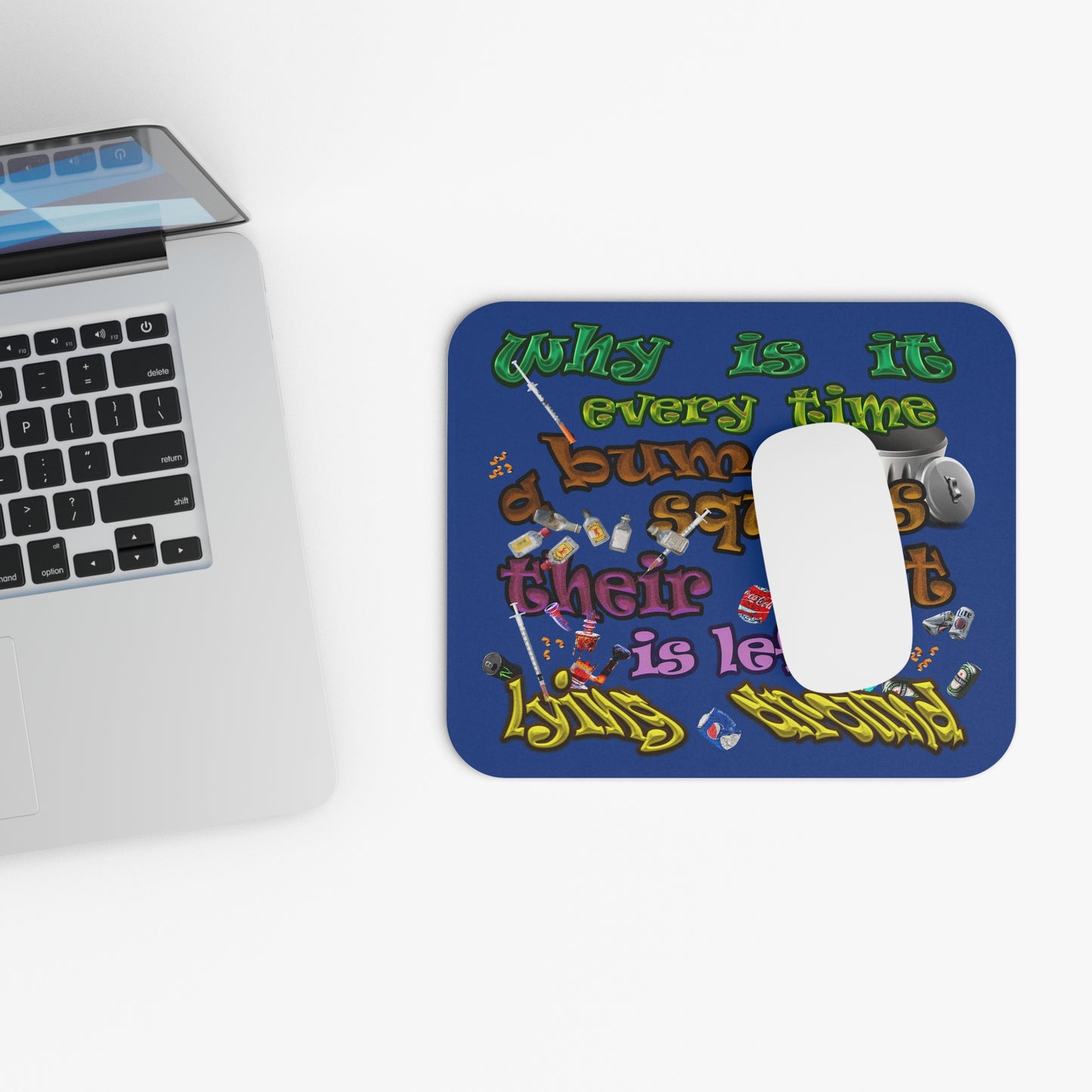 the bum's shit - Mouse Pad (Rectangle) (dark blue)
