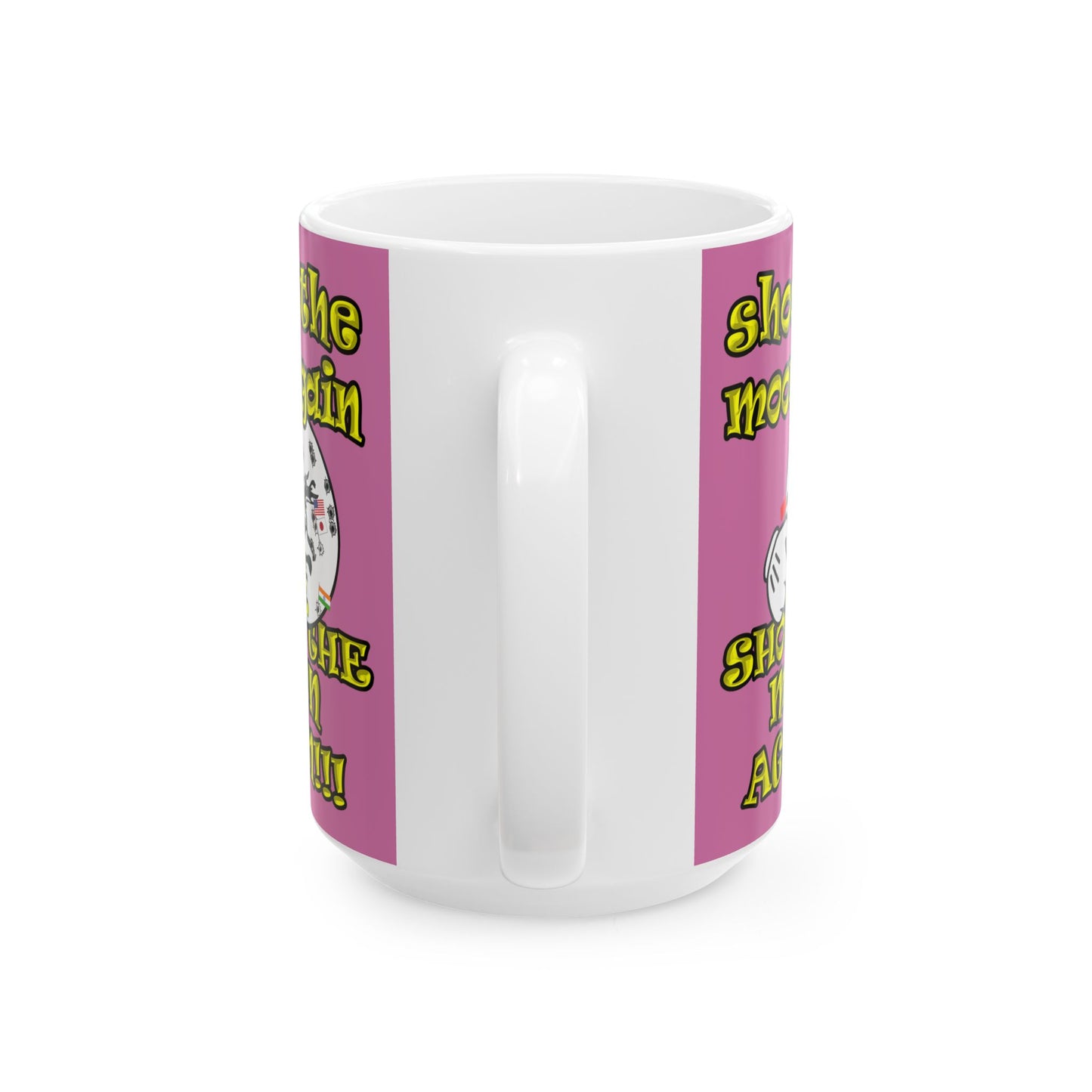 shoot the moon again - White Mug (light pink)