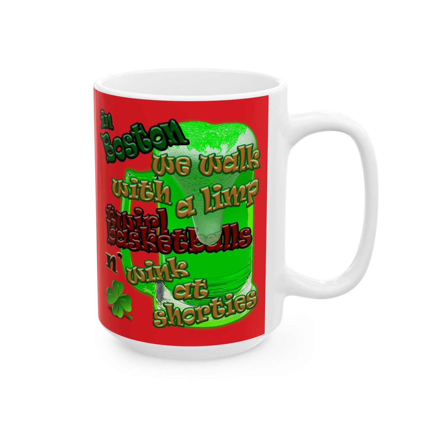 celtics logo - White Mug (red)