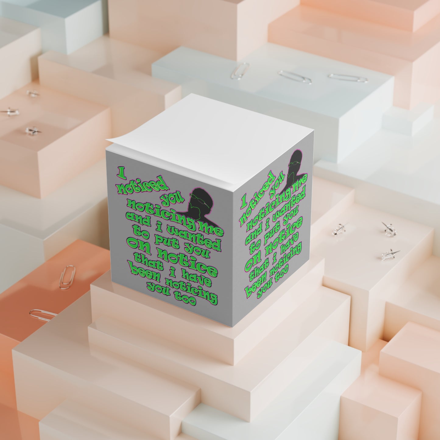 noticed you noticing - note cube (light grey)