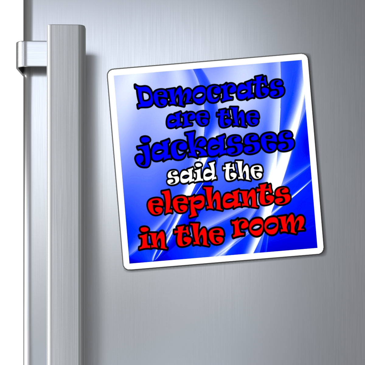donkeys and elephants - Magnets - (blue-white wave)