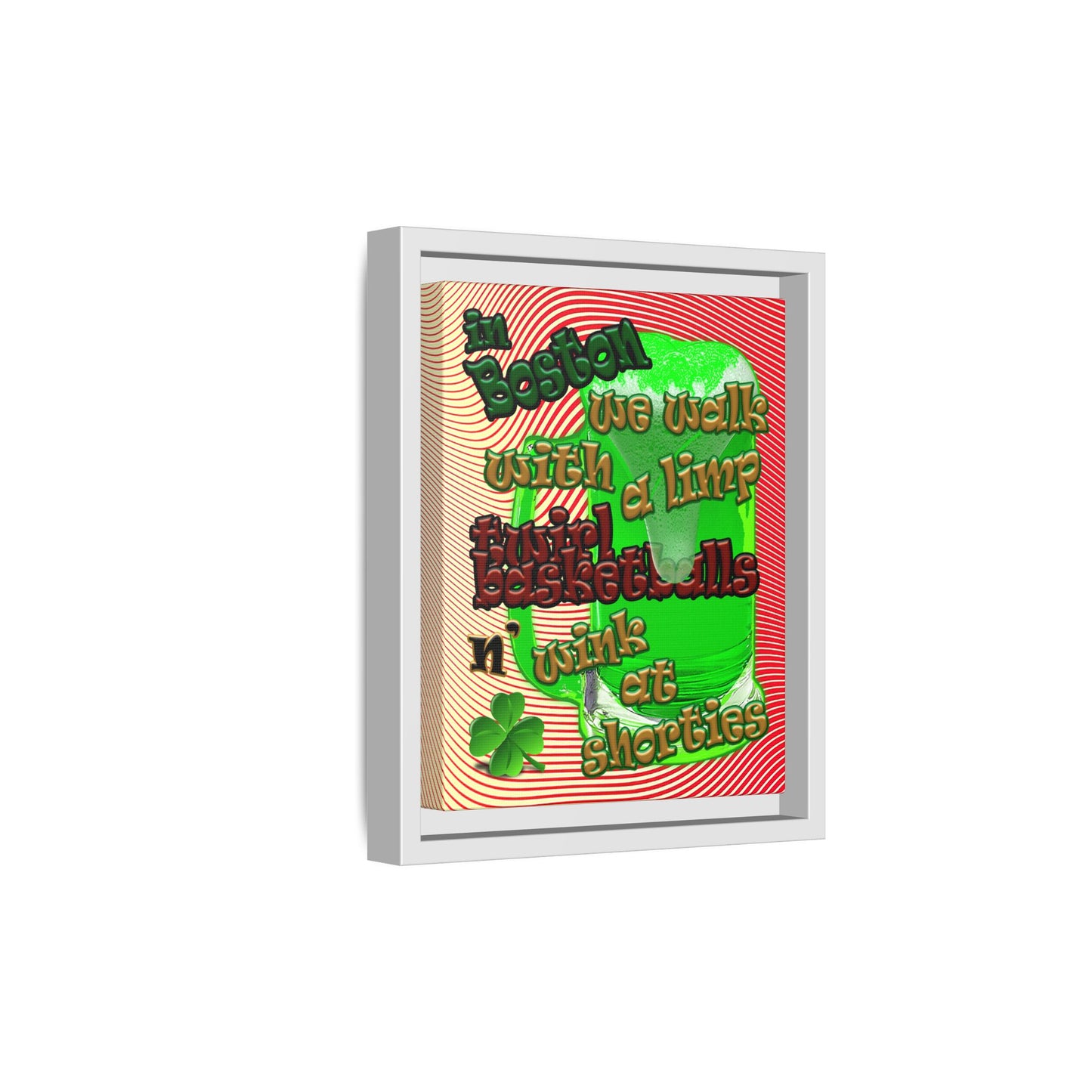 celtics logo - framed canvas art (yellow-orange wave)