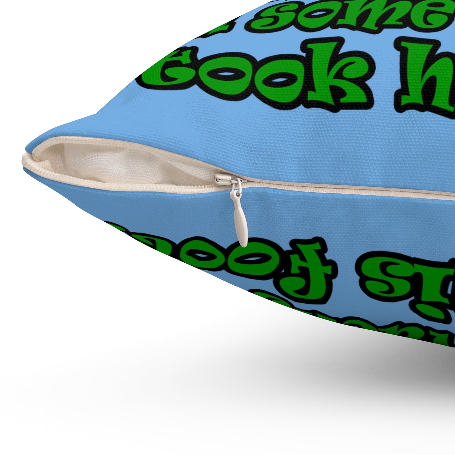 turtle race - Spun Polyester Square Pillow - (light blue)