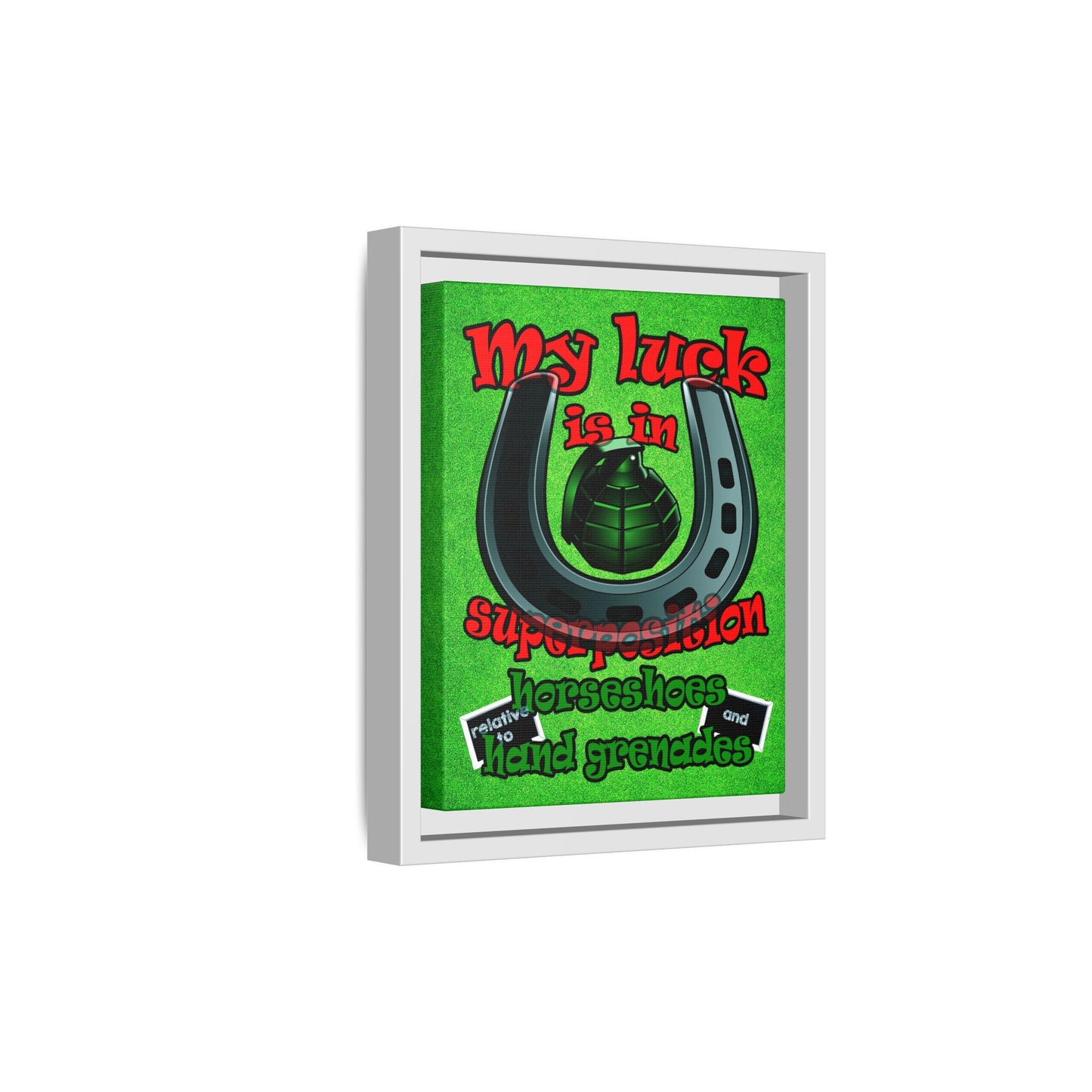 my luck - framed canvas art (green turf)