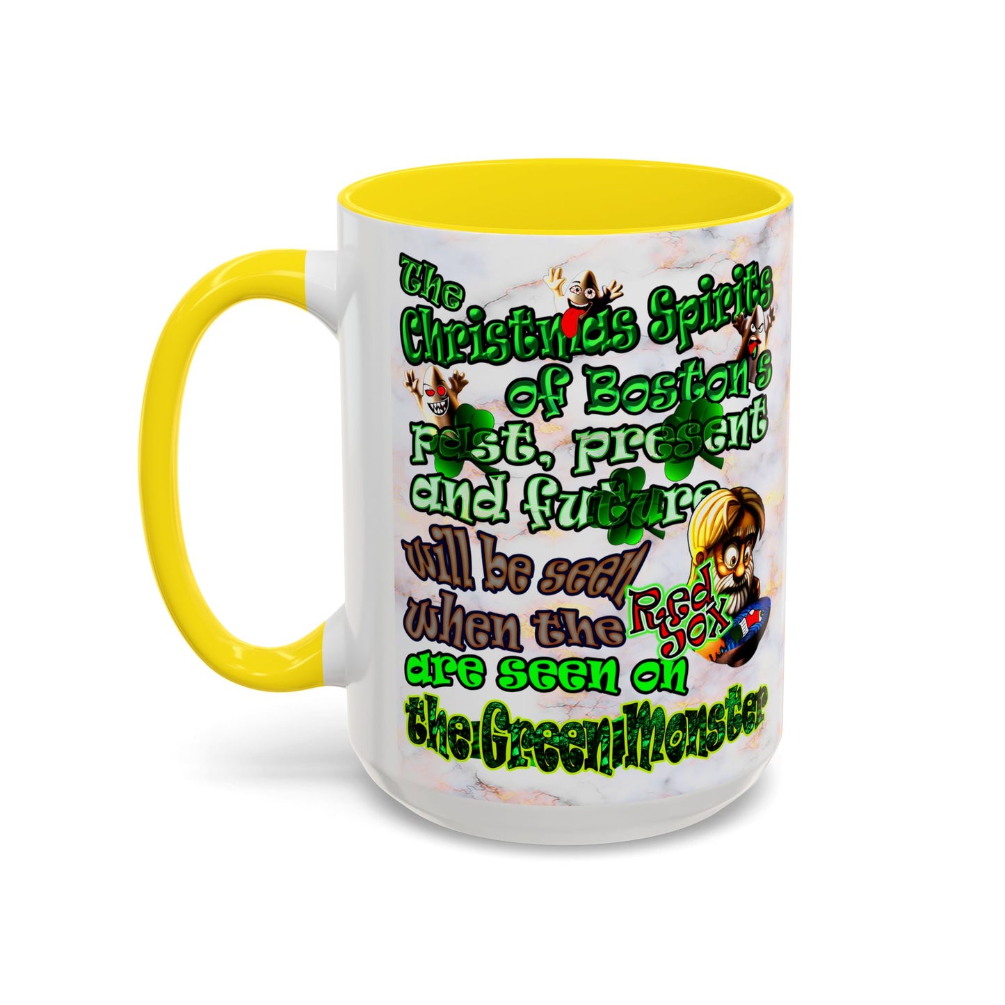 christmas spirits of boston - Accent Mug (white marble)