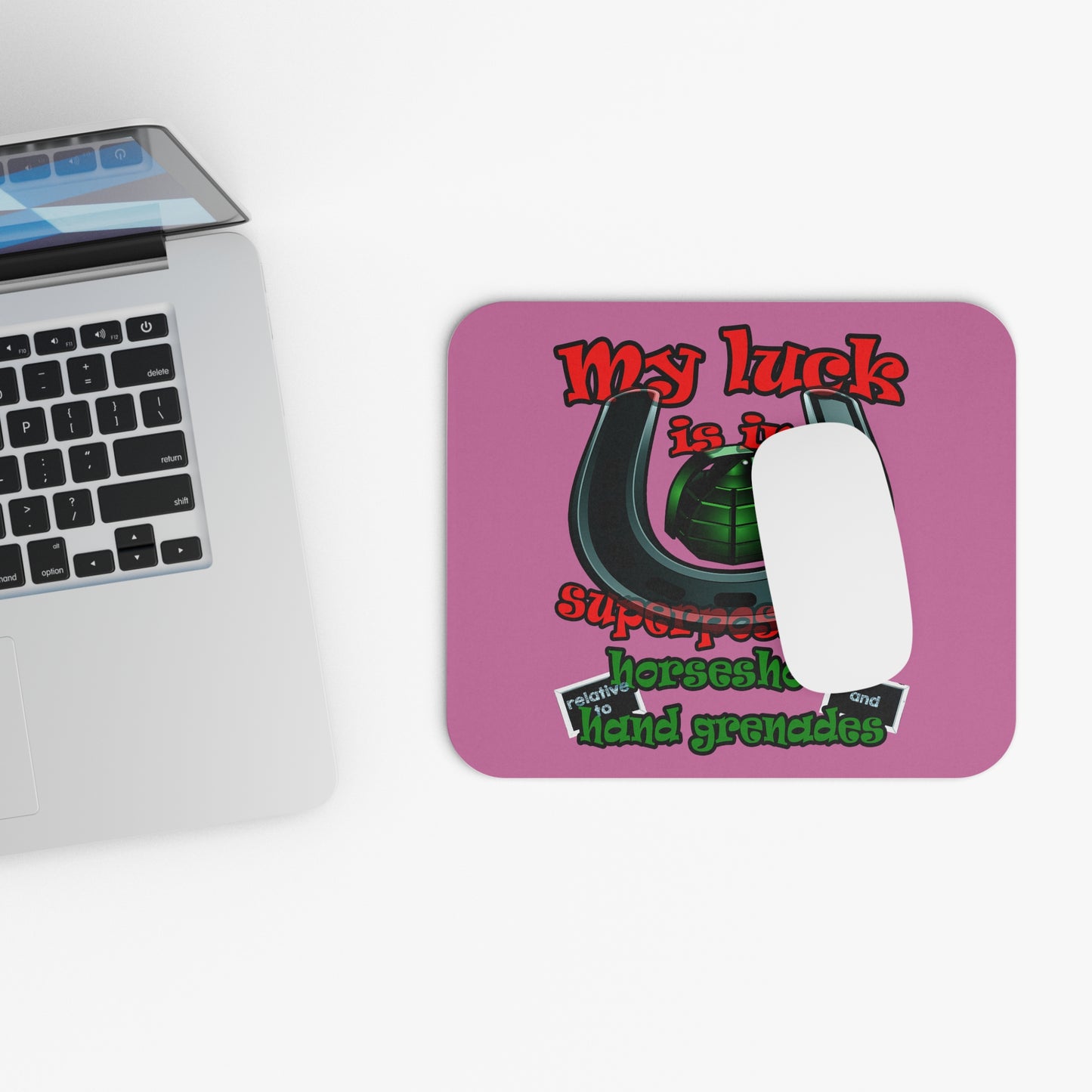my luck - Mouse Pad (Rectangle) (light pink)
