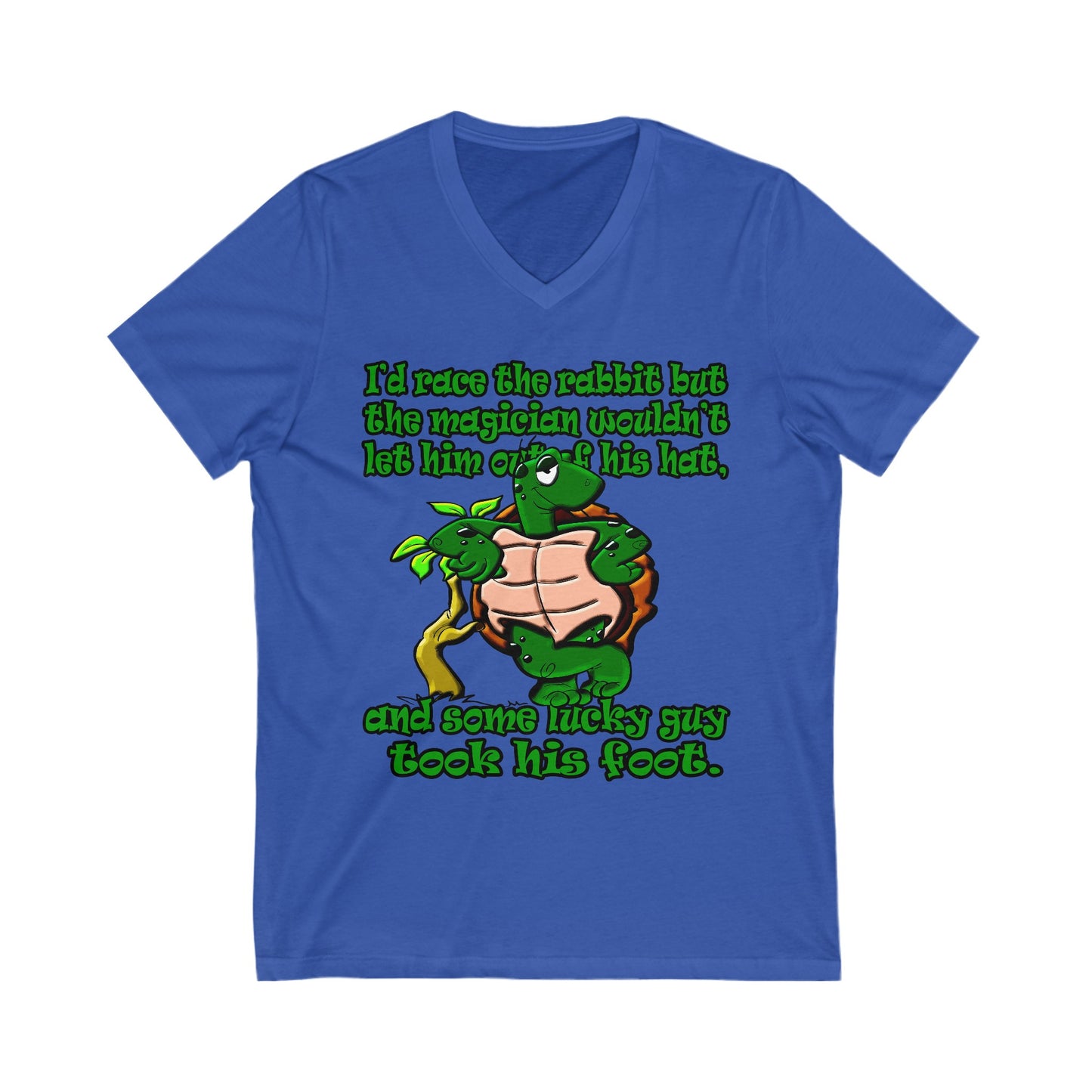 turtle race - Unisex Jersey Short Sleeve V-Neck Tee