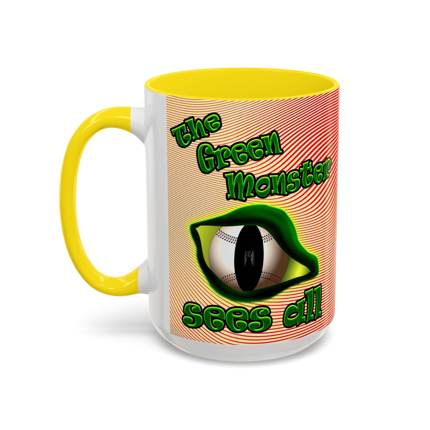 green monster - Accent Mug (yellow-orange wave)