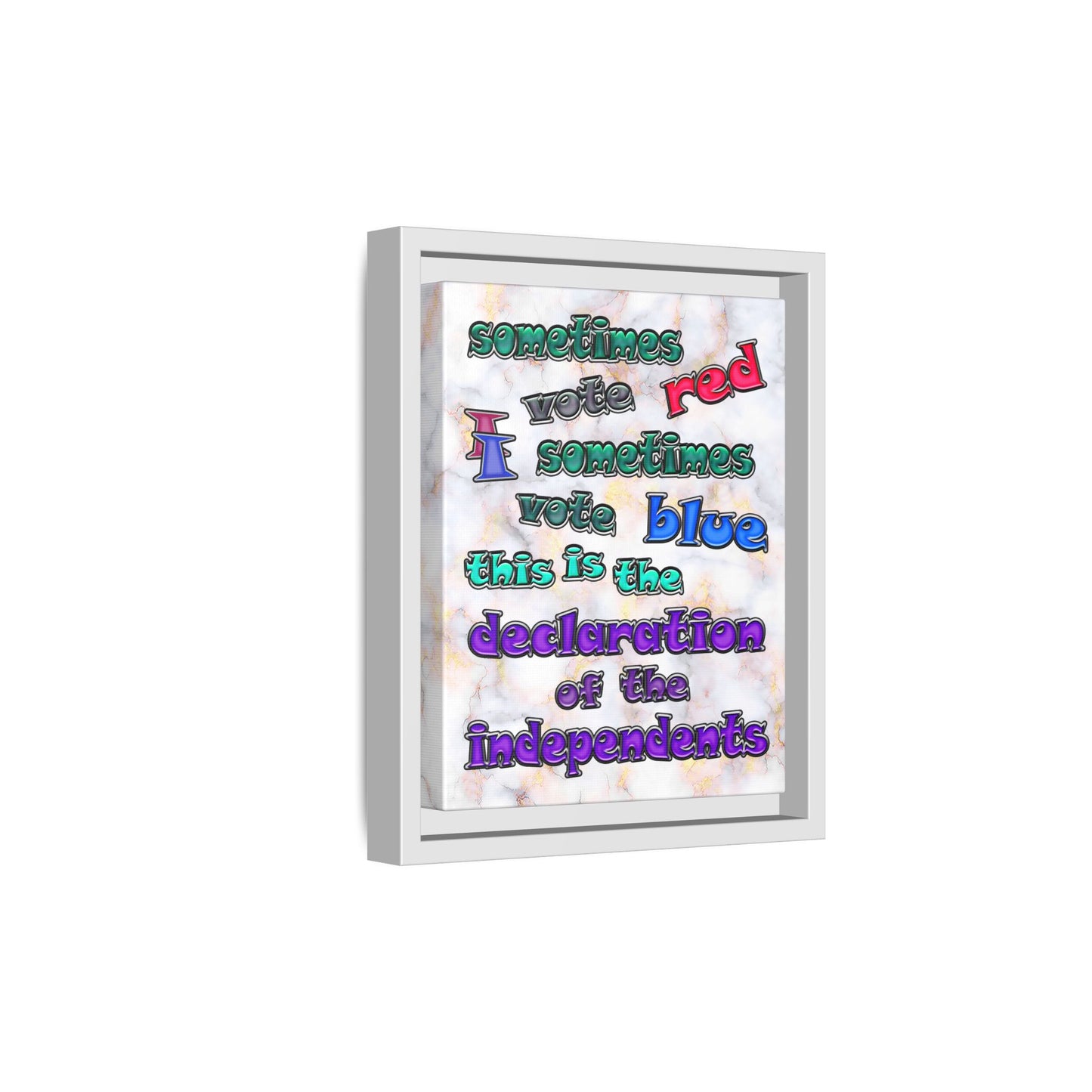 declaration of the independents - framed canvas art (white marble)