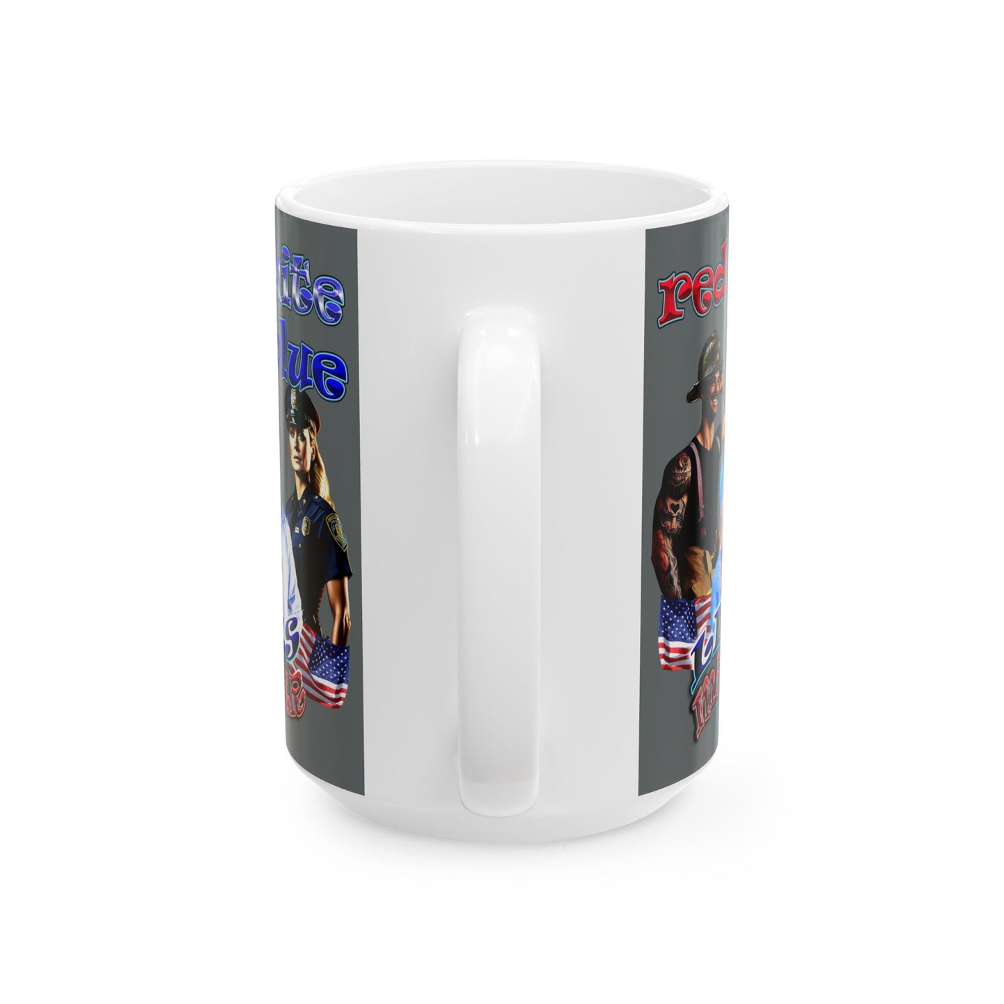 rw&b lives matter - White Mug (dark grey)