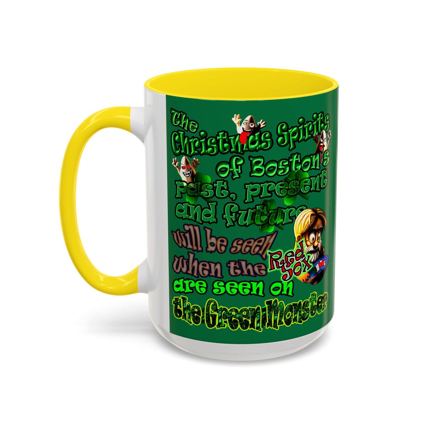 christmas spirits of boston - Accent Mug (dark green)