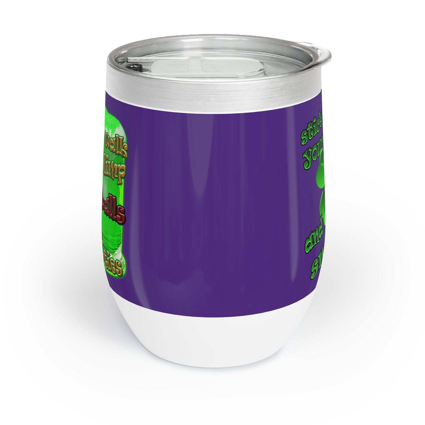 celtics logo - Chill Wine Tumbler (purple)