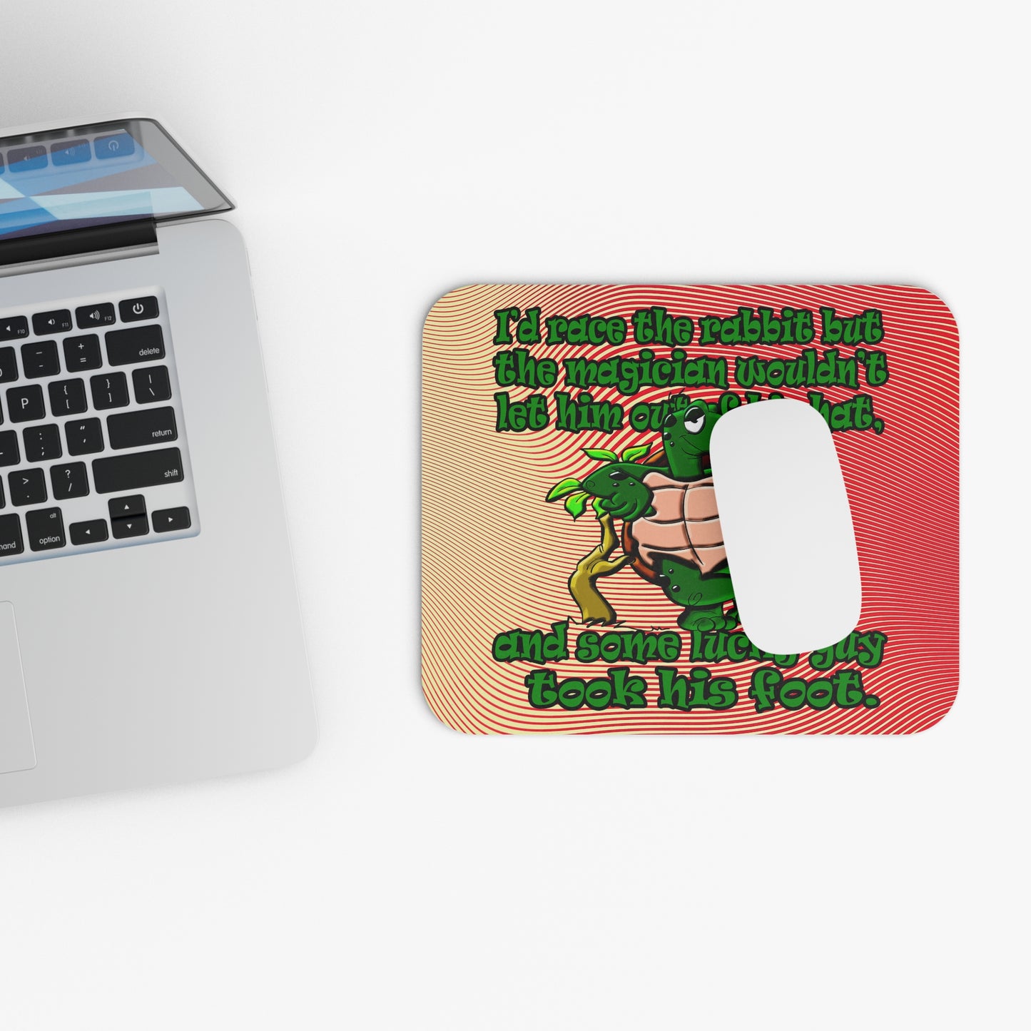 turtle race - Mouse Pad (Rectangle) (yellow-orange wave)