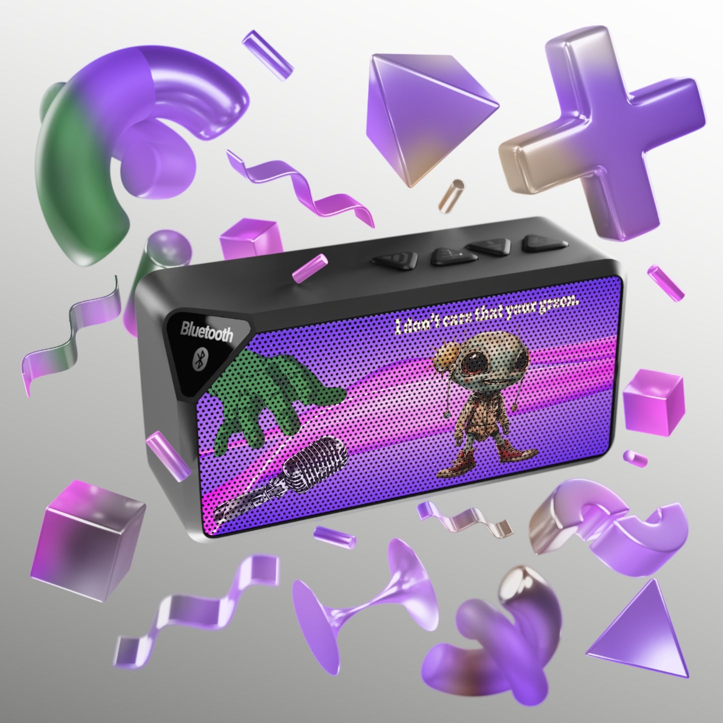 I don't care that your green - Jabba Bluetooth Speaker (purple-pink wave)