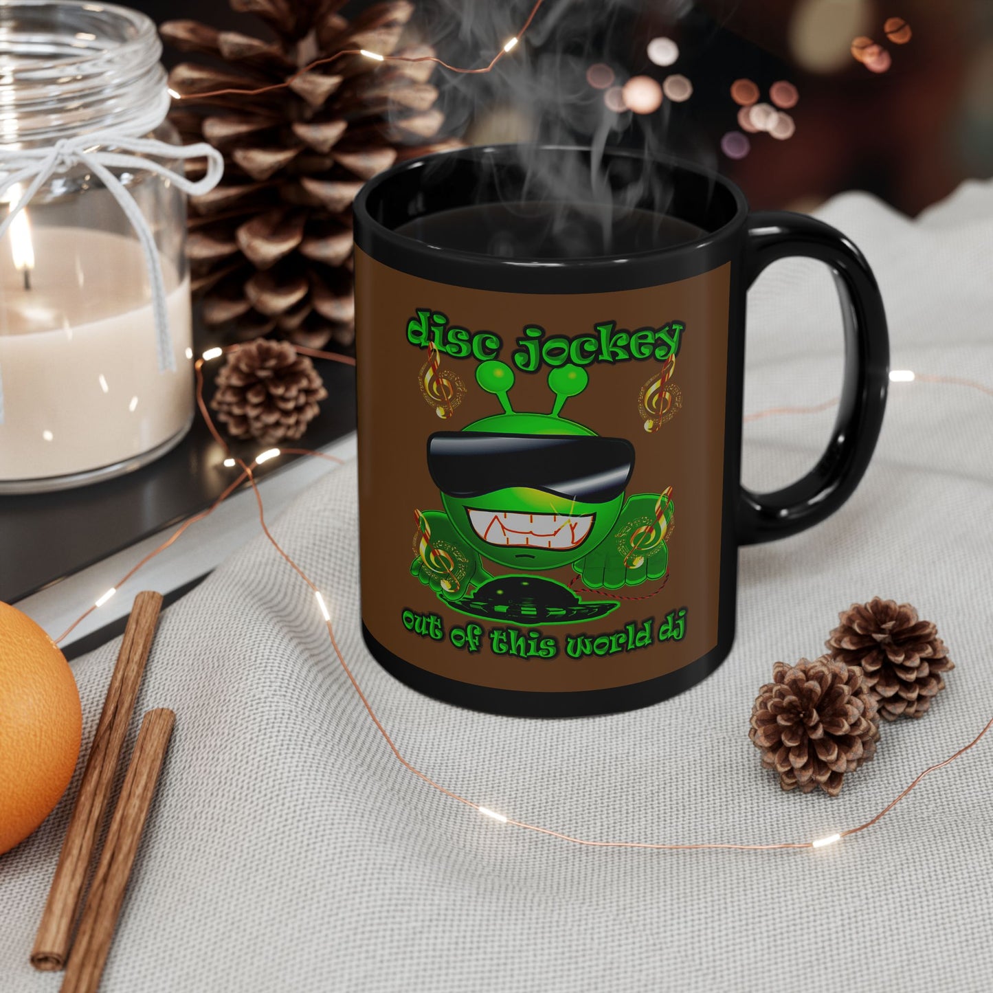 disc jockey - Black Mug (brown)