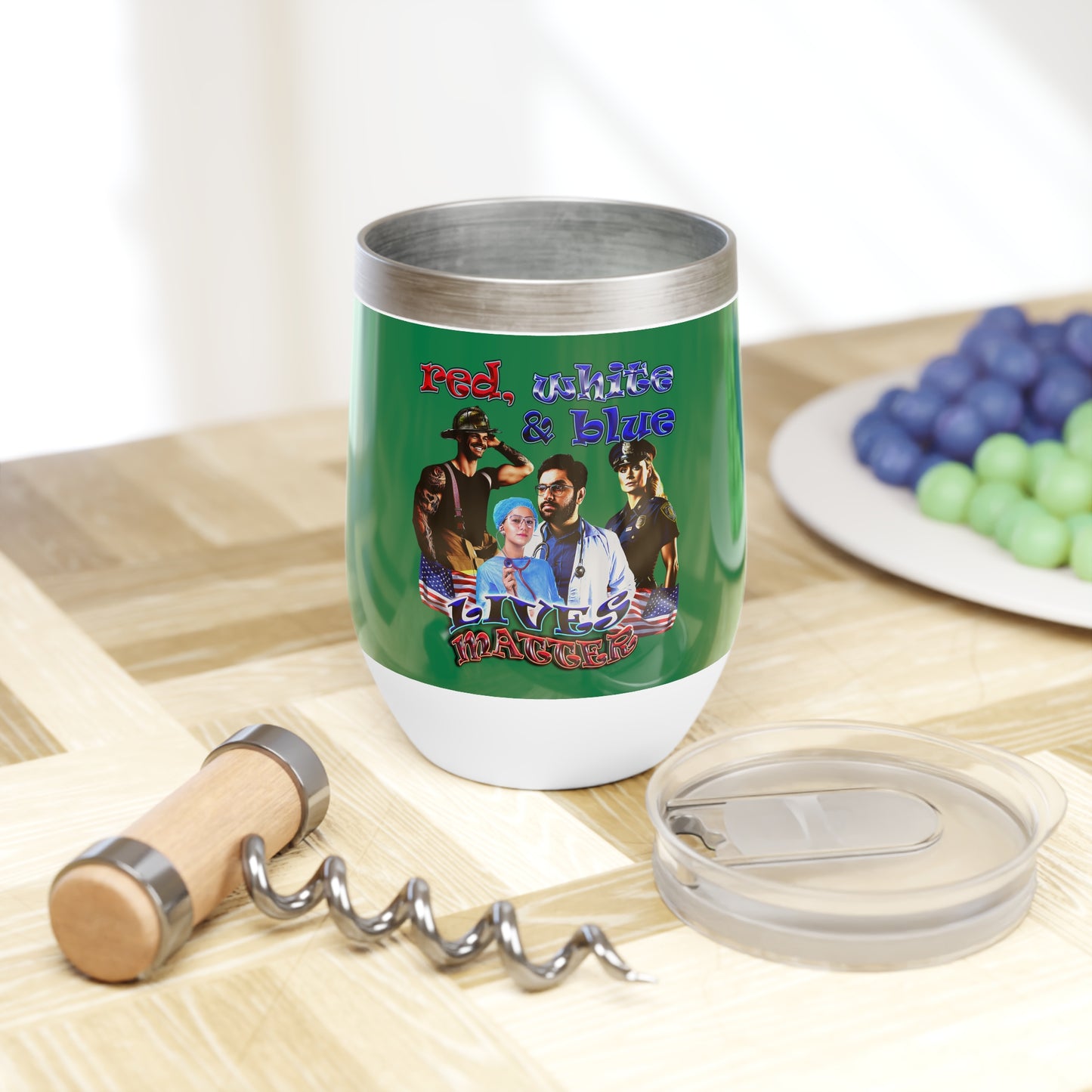 rw&b lives matter - Chill Wine Tumbler (dark green)