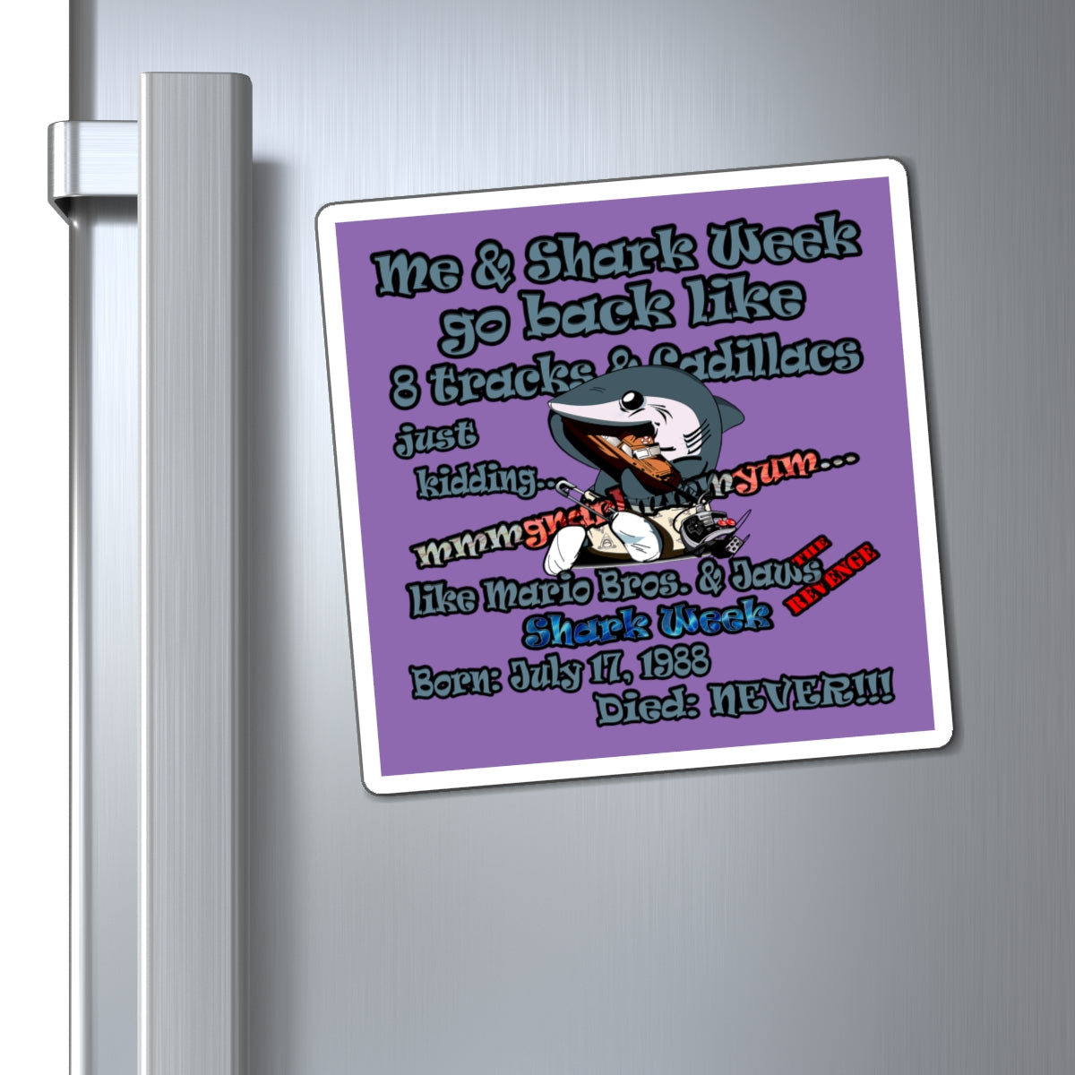 shark week - Magnets - (light purple)
