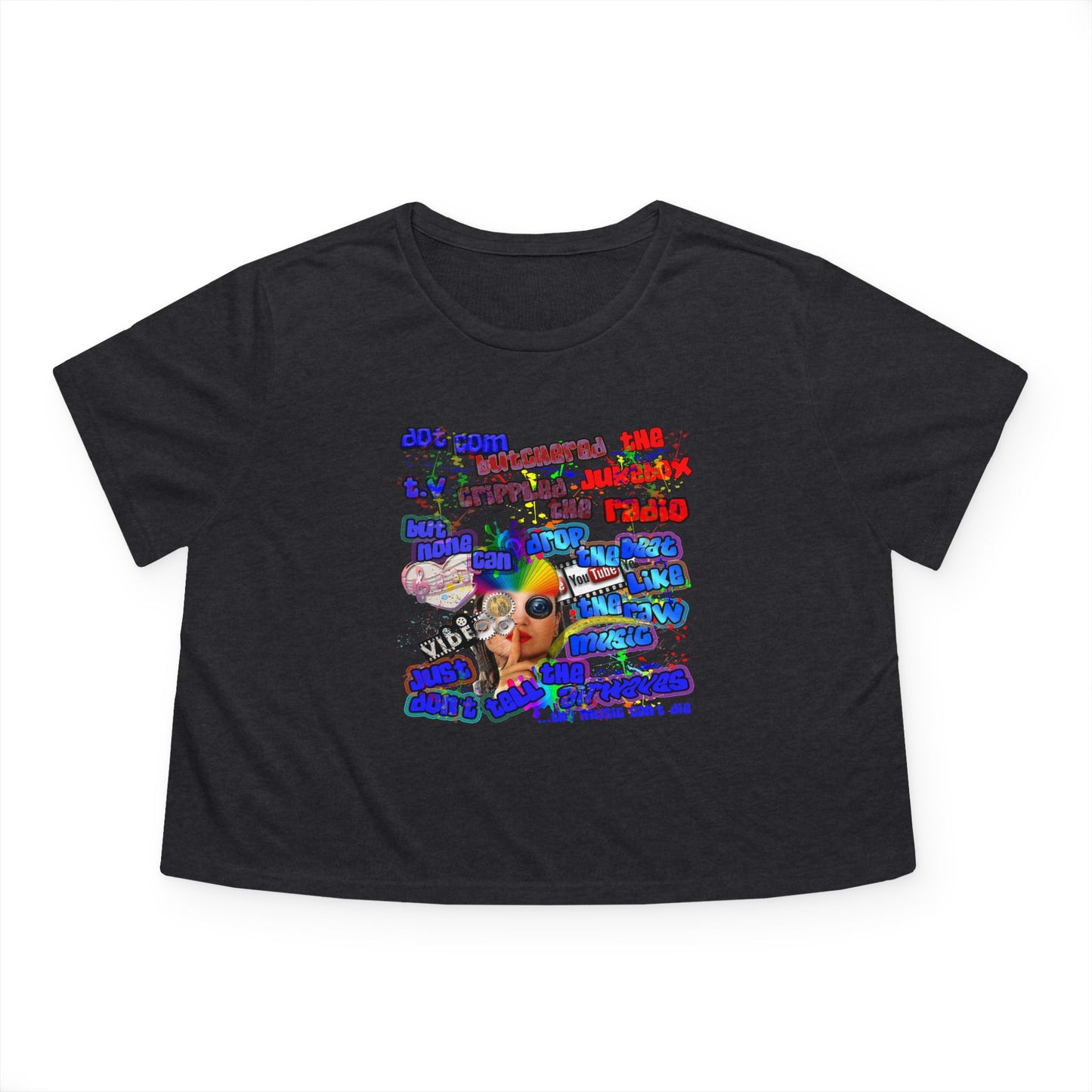 drop the beat - Women's Flowy Cropped Tee