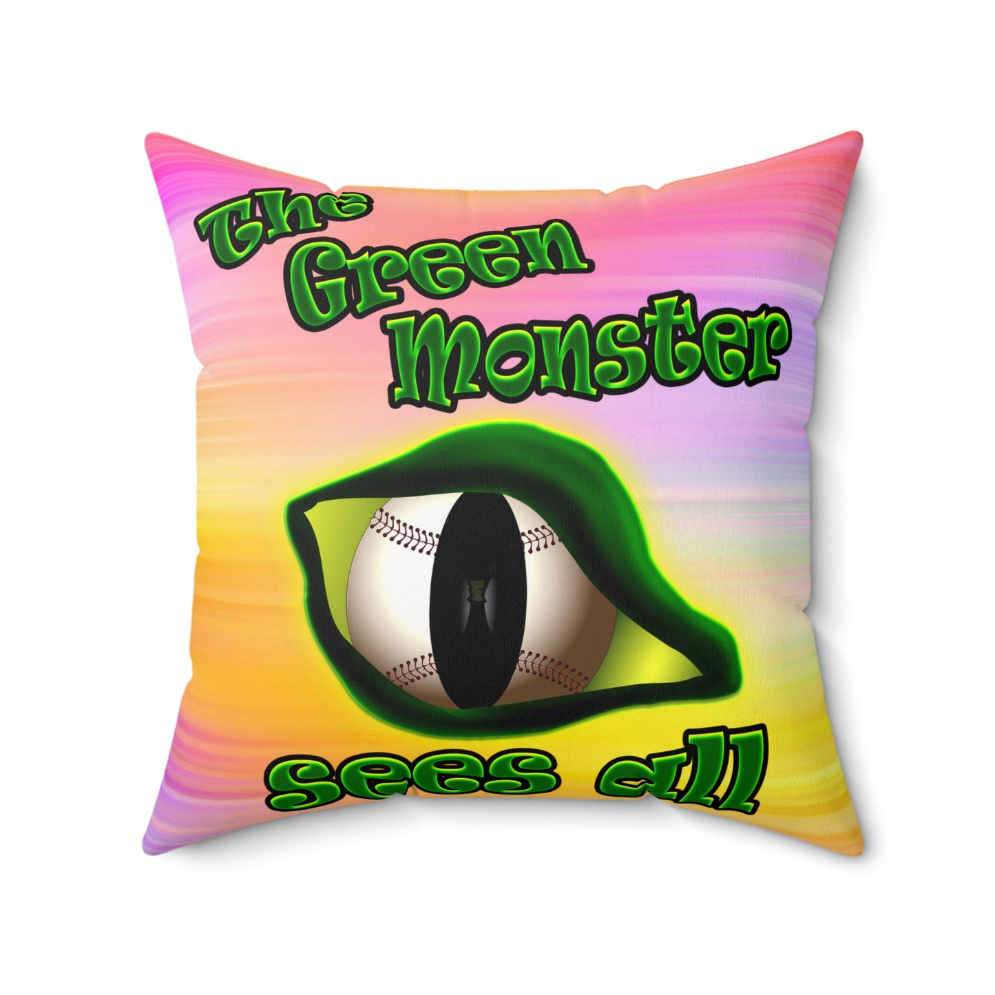 green monster - Faux Suede Square Pillow - (color blur)