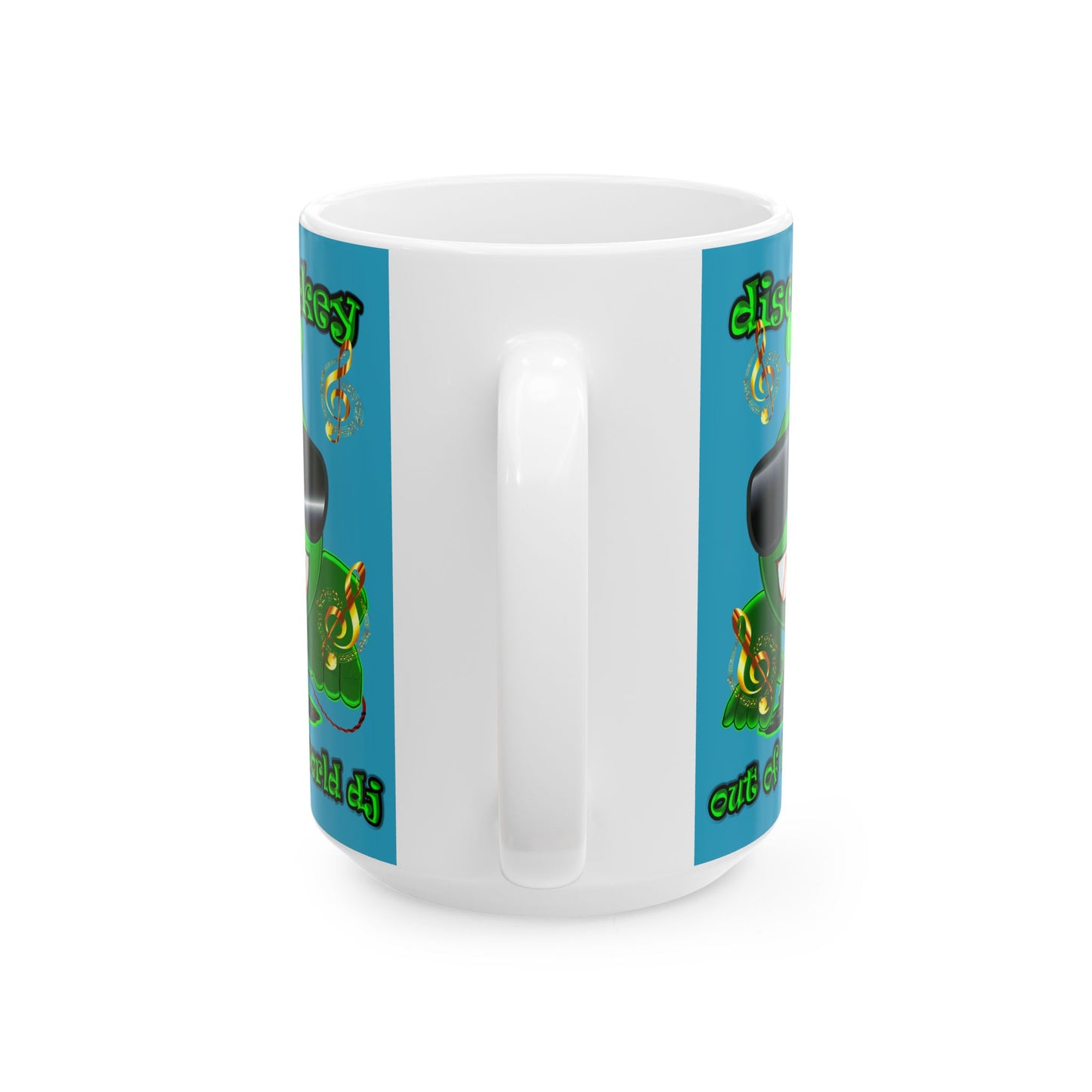 disc jockey - White Mug (turquoise)
