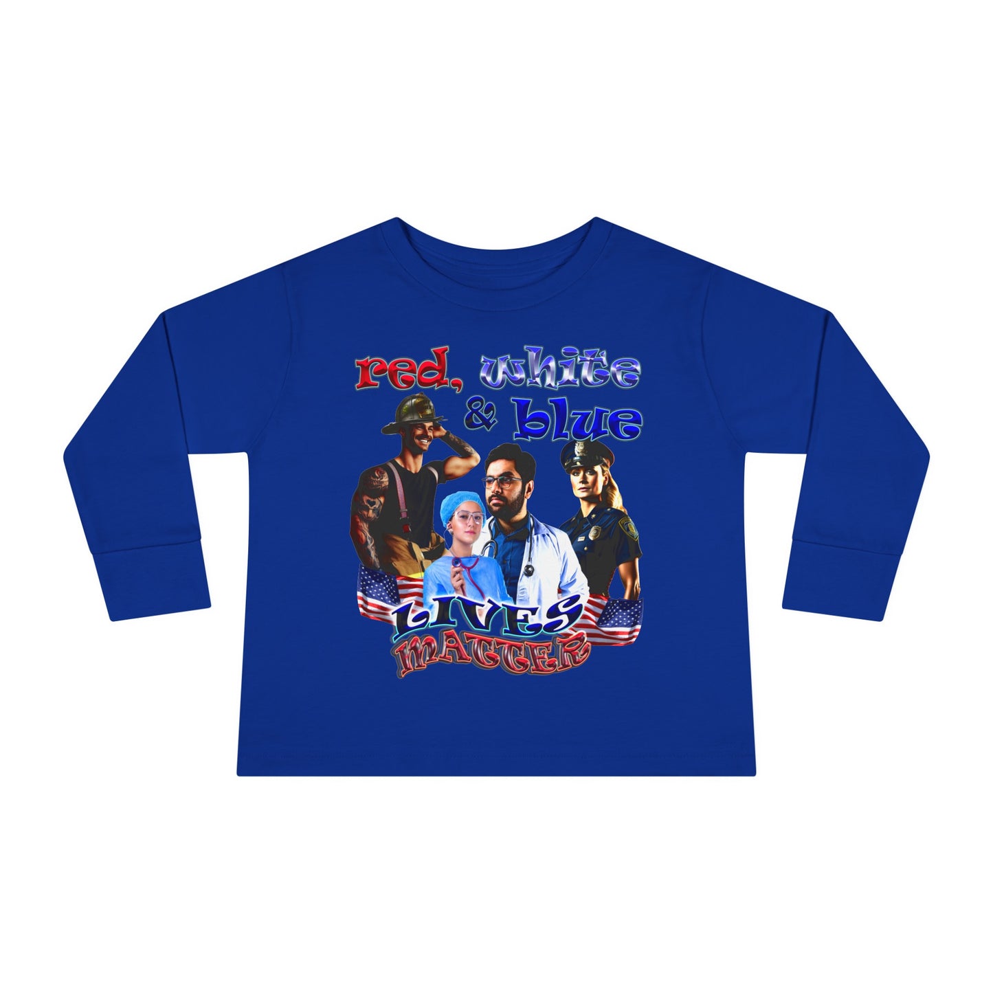 rw&b lives matter - Toddler Long Sleeve Tee