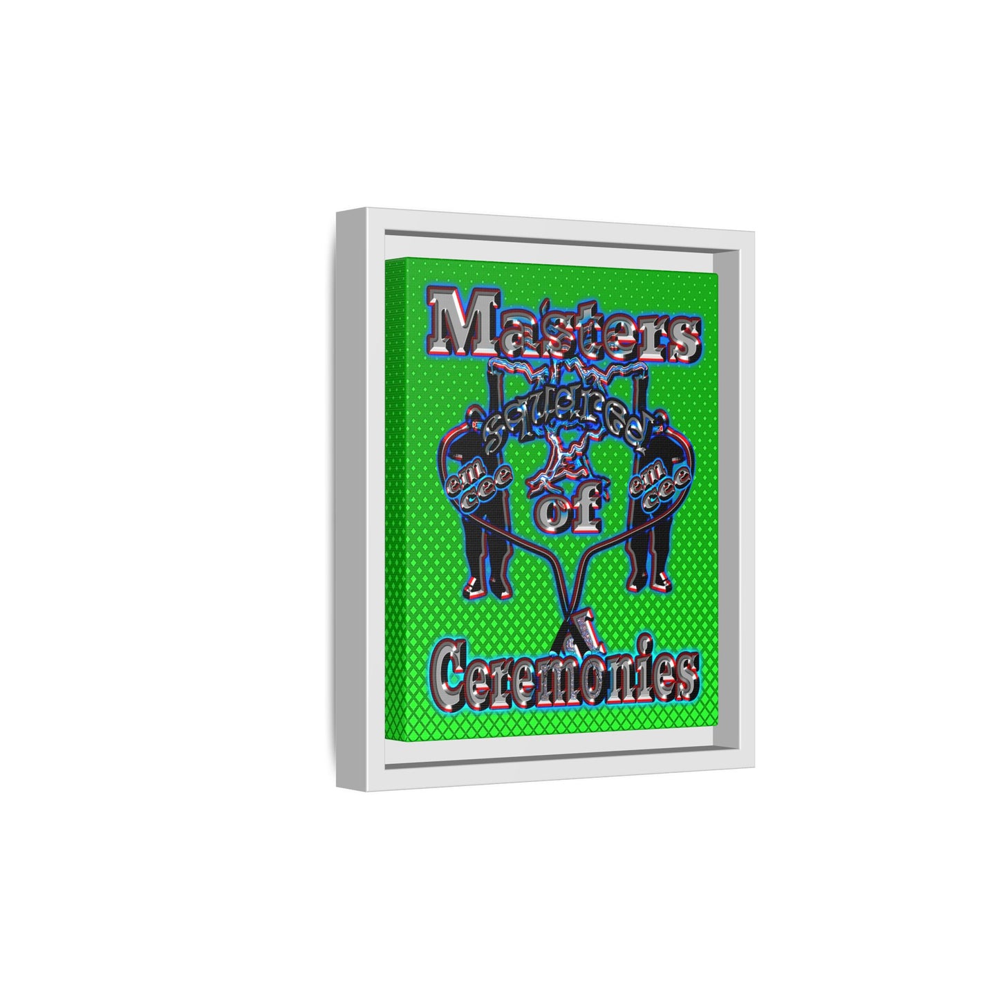 em cee squared - framed canvas art (logo green)