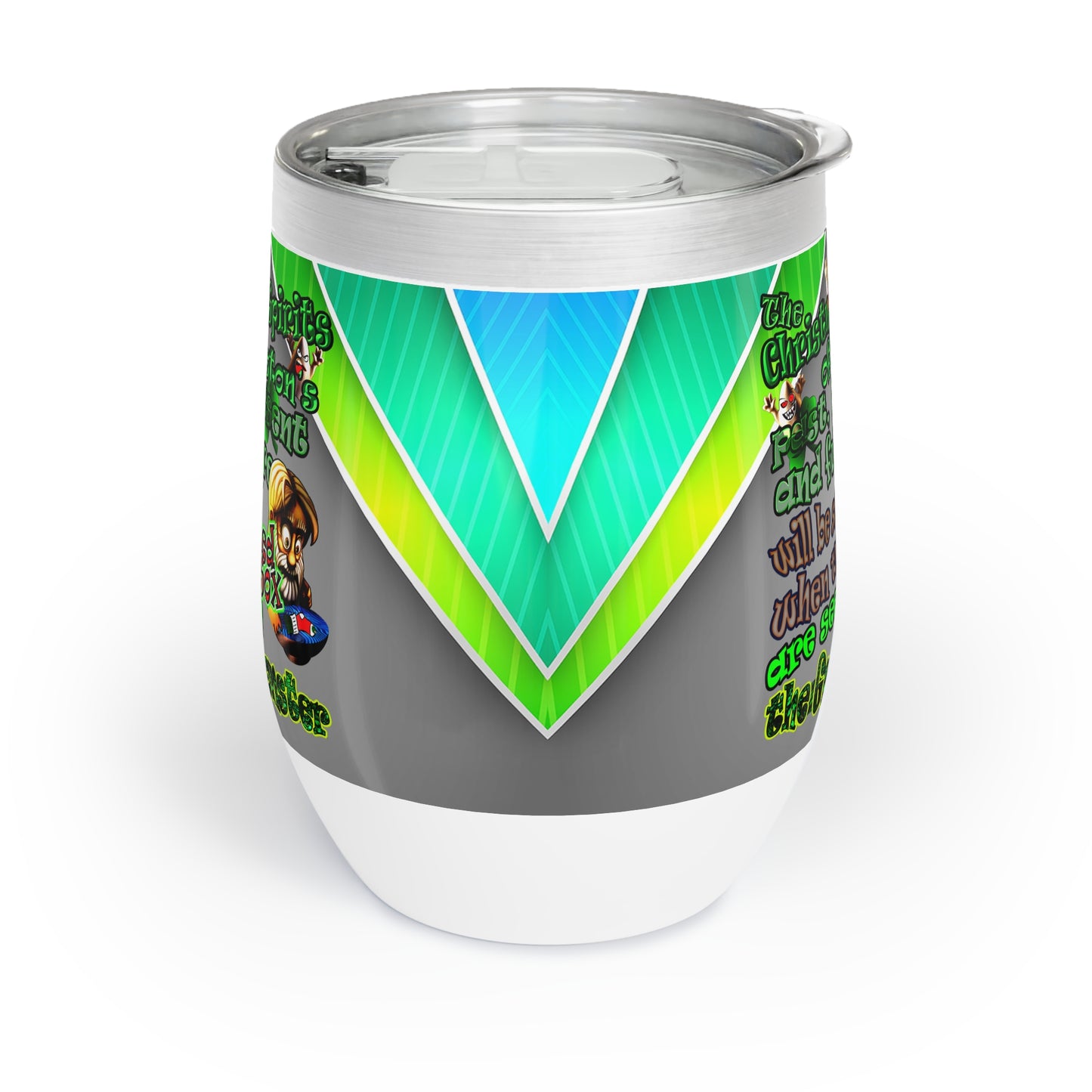 christmas spirits of boston - Chill Wine Tumbler (rainbow split)