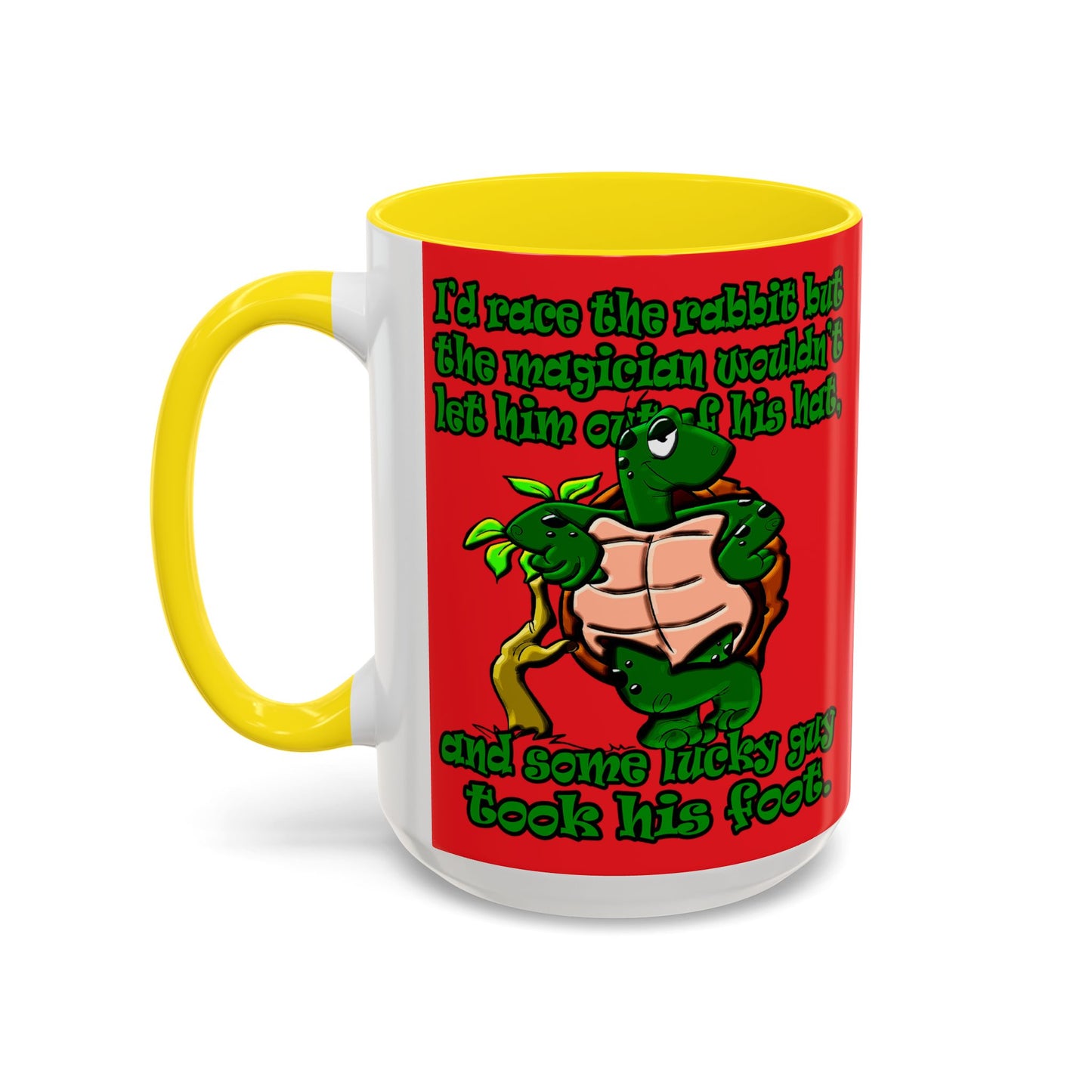 turtle race - Accent Mug (red)