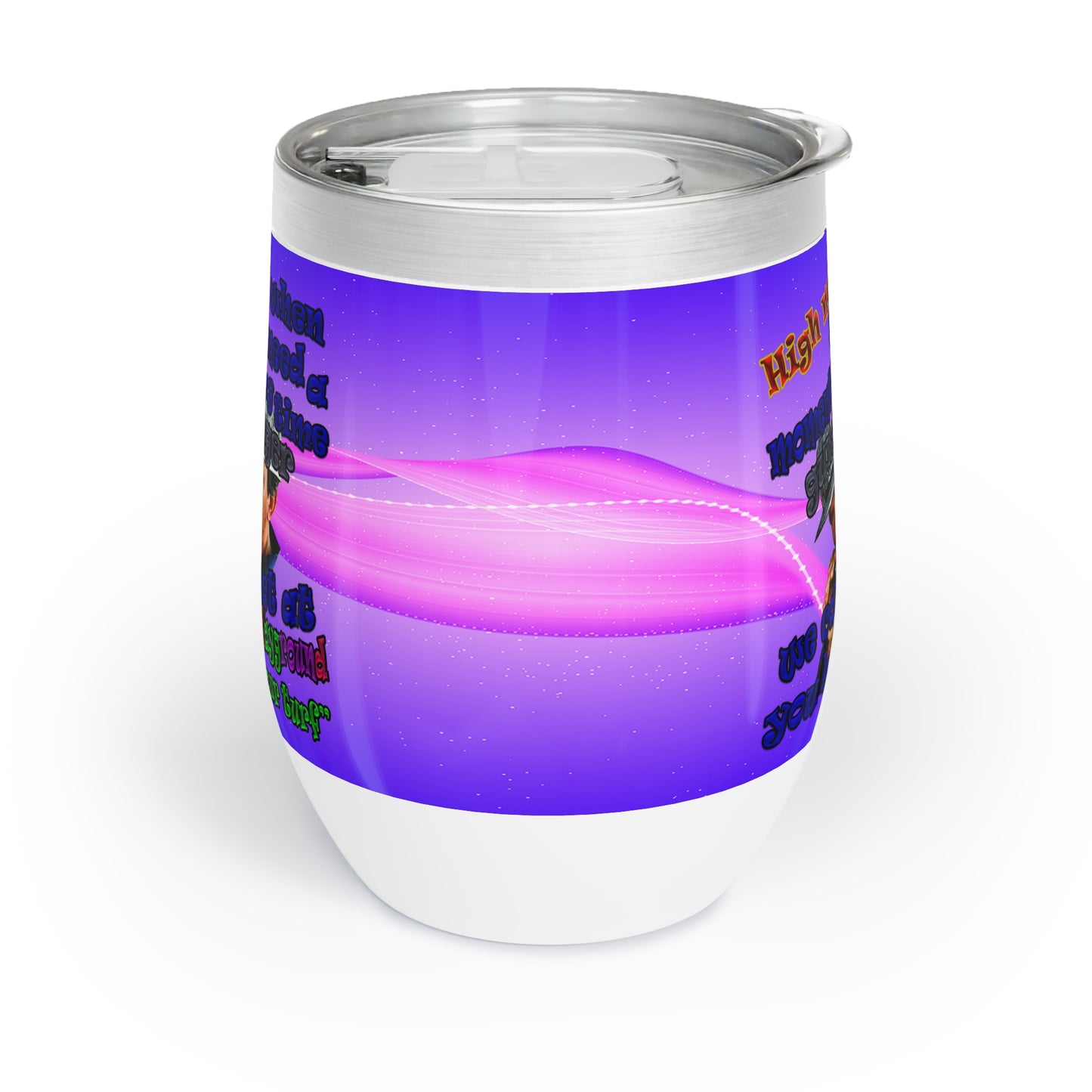 high noon - Chill Wine Tumbler (purple-pink wave)