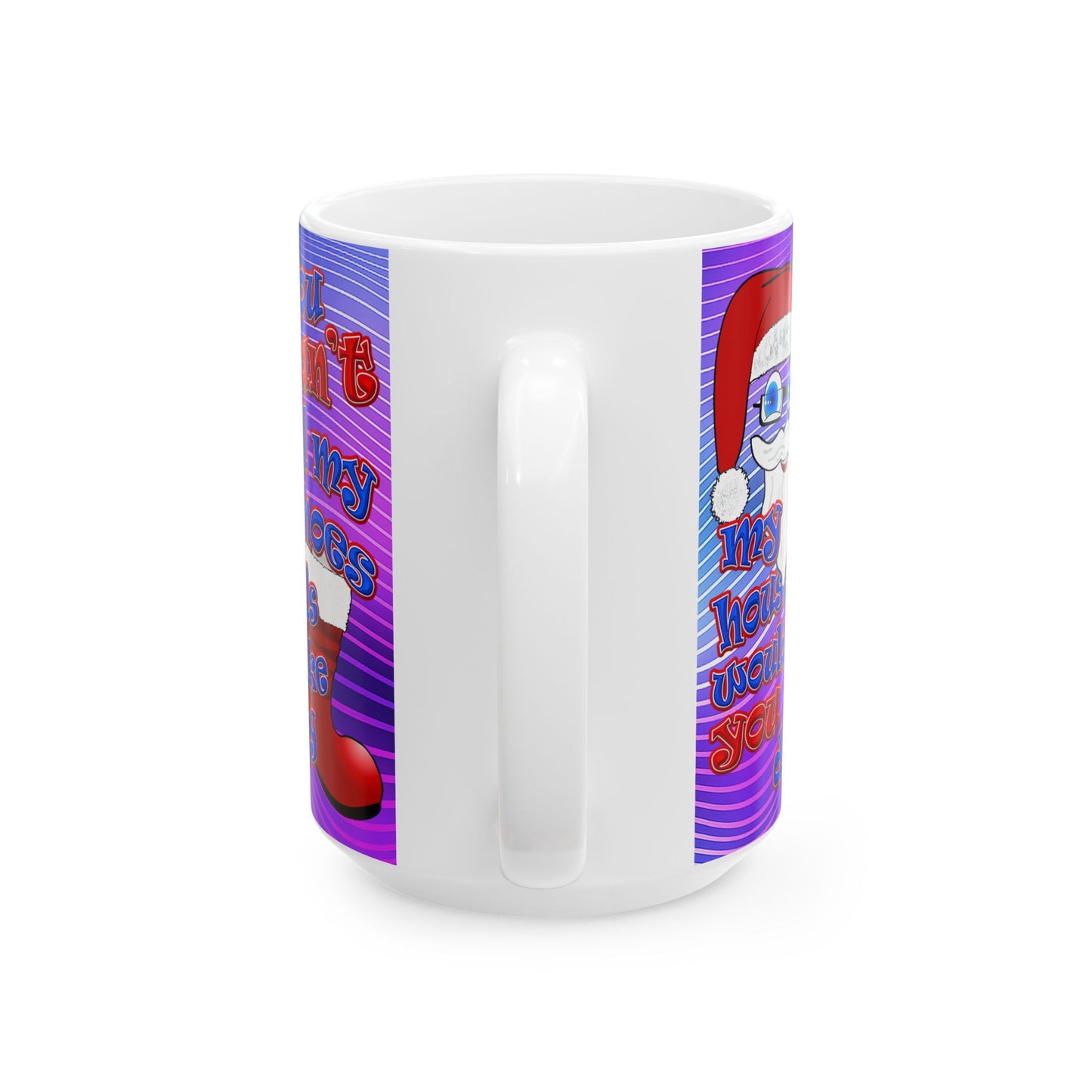 santa's shoes - White Mug (purple wave)