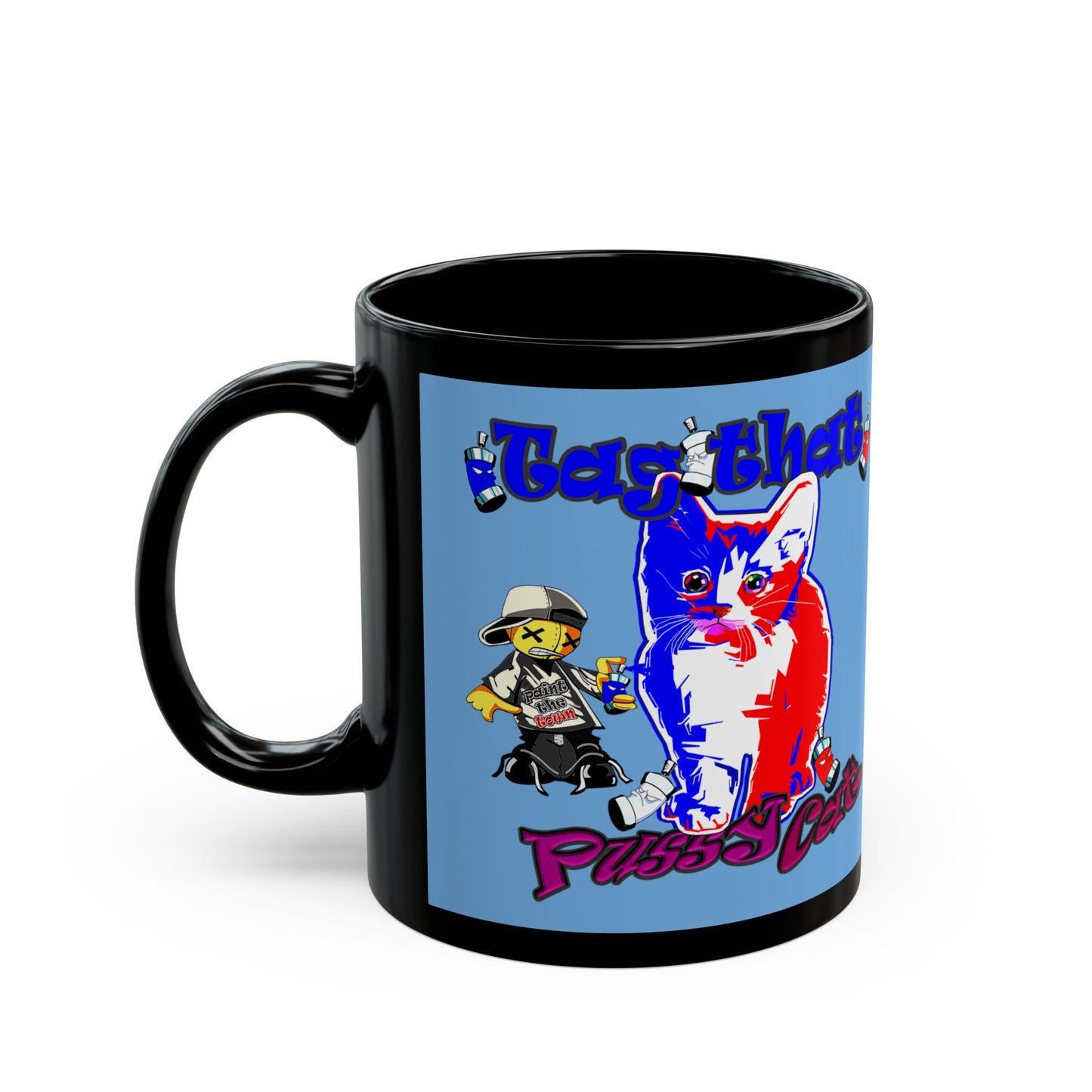 tag that - Black Mug (light blue)