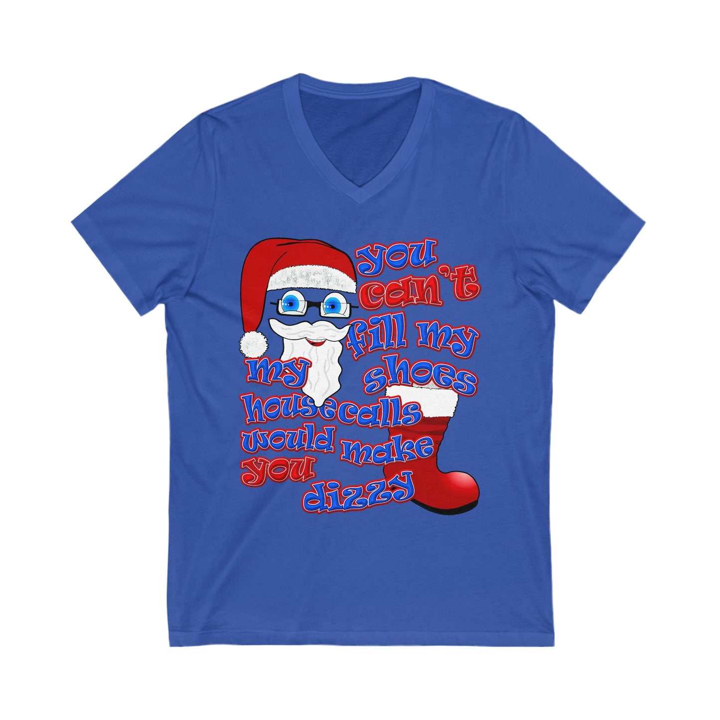 santa's shoes - Unisex Jersey Short Sleeve V-Neck Tee