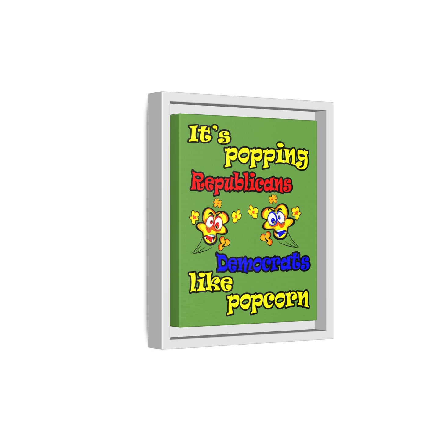 popping like popcorn - framed canvas art (green)