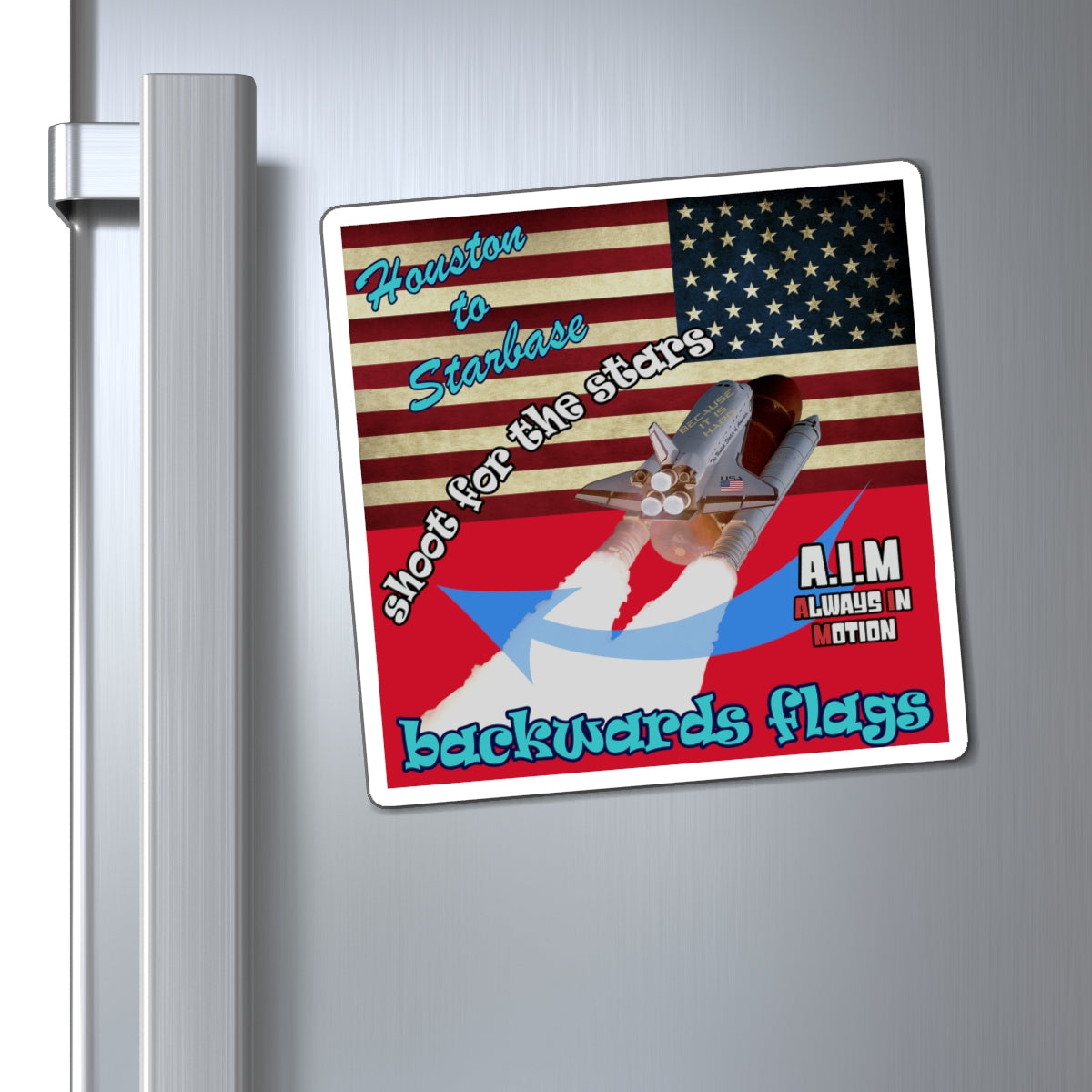 shoot for the stars - Magnets - (dark red)