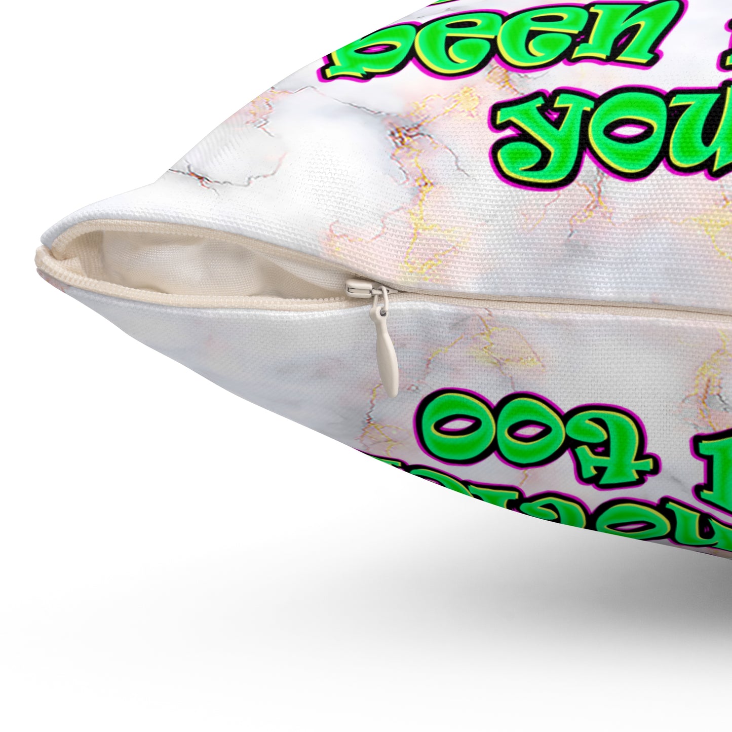 noticed you noticing - Spun Polyester Square Pillow - (white marble)
