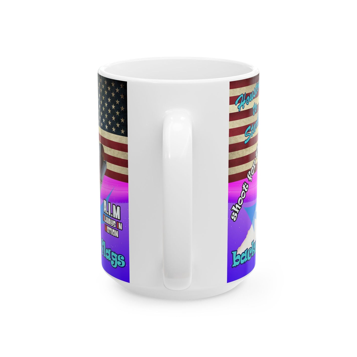 shoot for the stars - White Mug (purple-pink wave)
