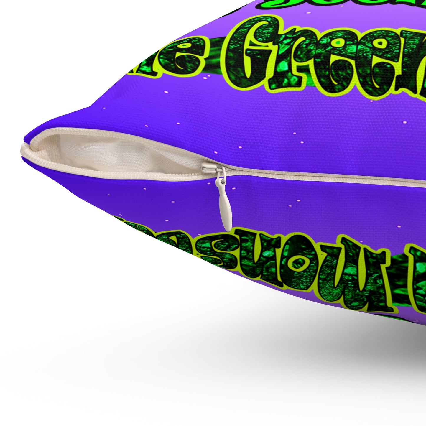 christmas spirits of boston - Spun Polyester Square Pillow - (purple-pink wave)