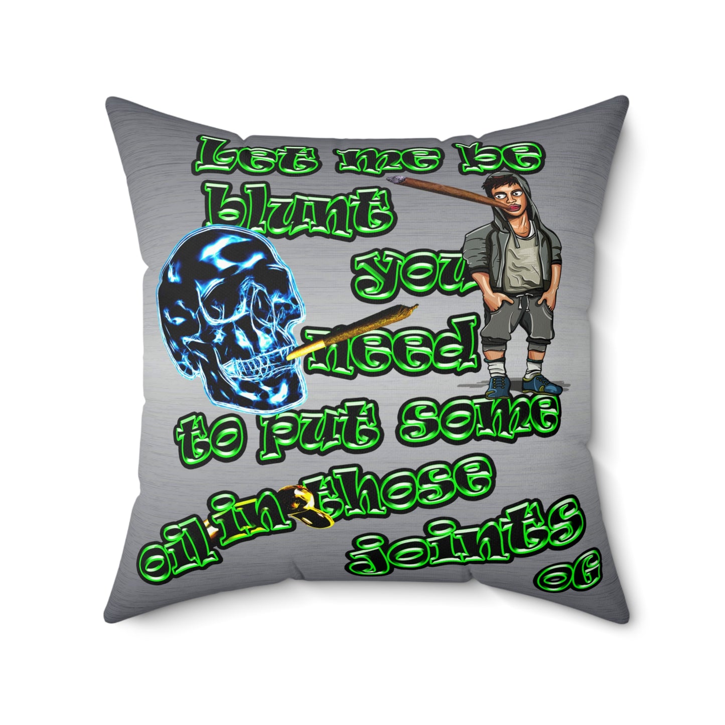 og - Faux Suede Square Pillow - (brushed nickel)