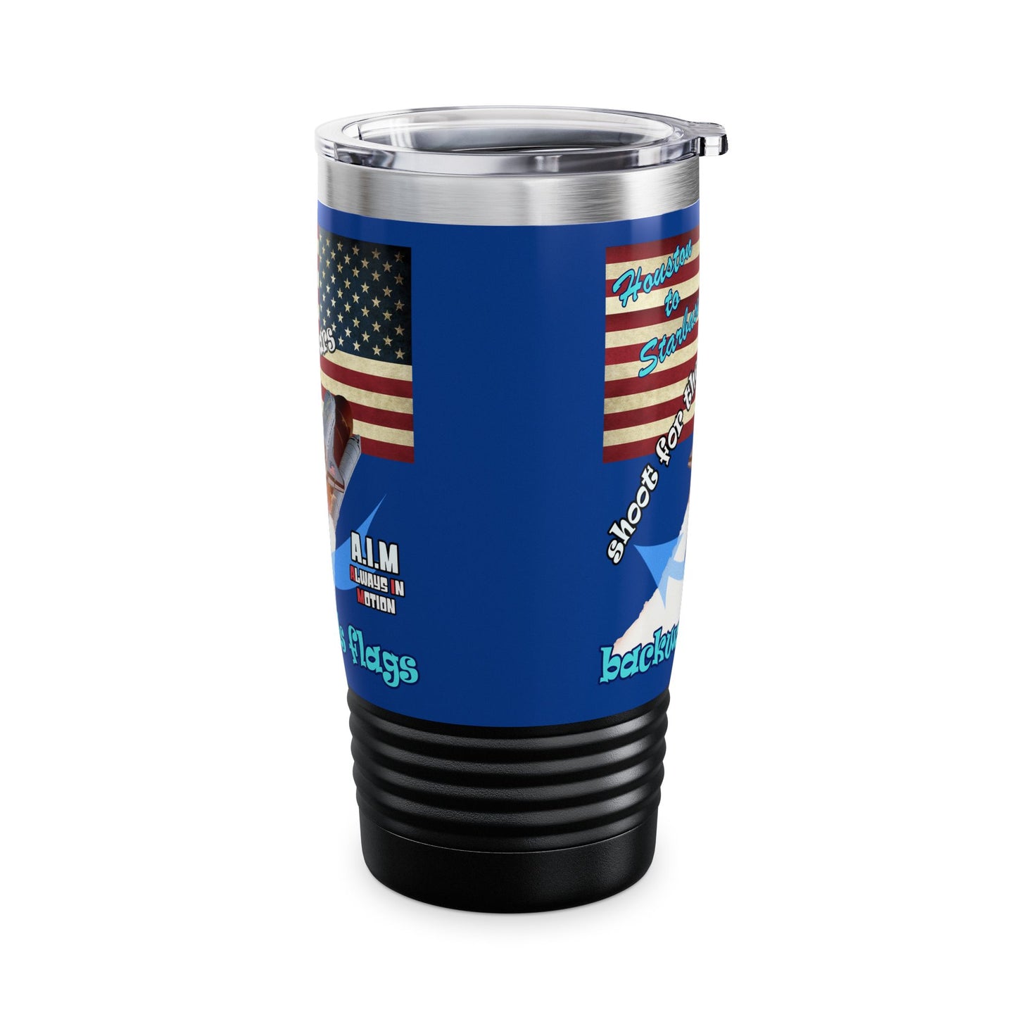 shoot for the stars - Ringneck Tumbler, 20oz (dark blue)