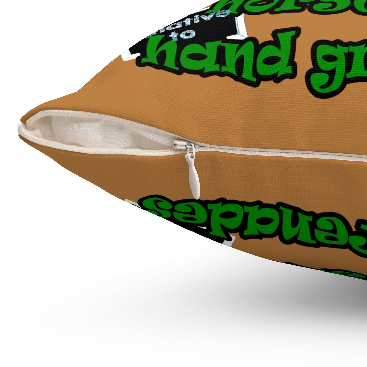 my luck - Spun Polyester Square Pillow - (light brown)